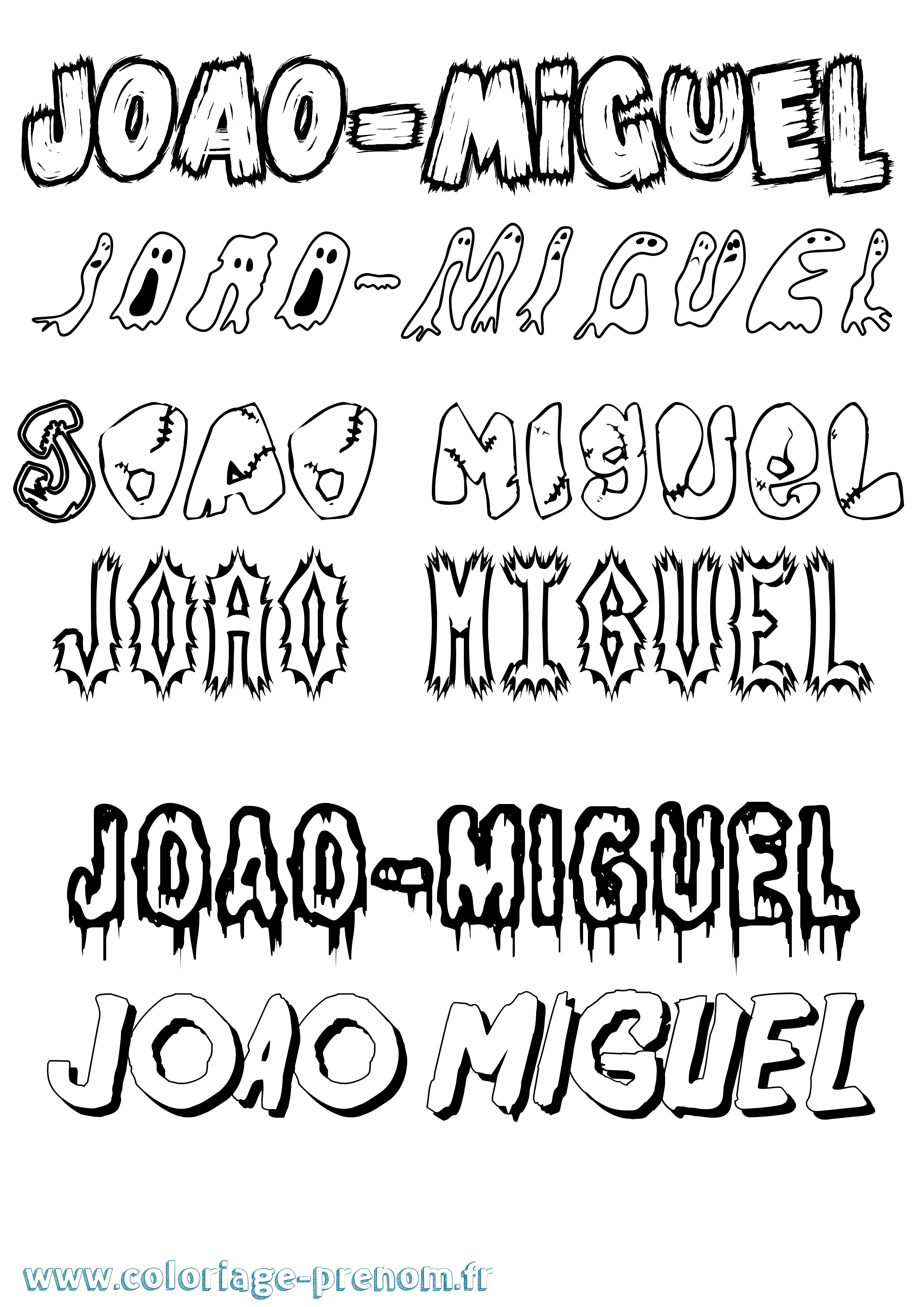 Coloriage prénom Joao-Miguel Frisson