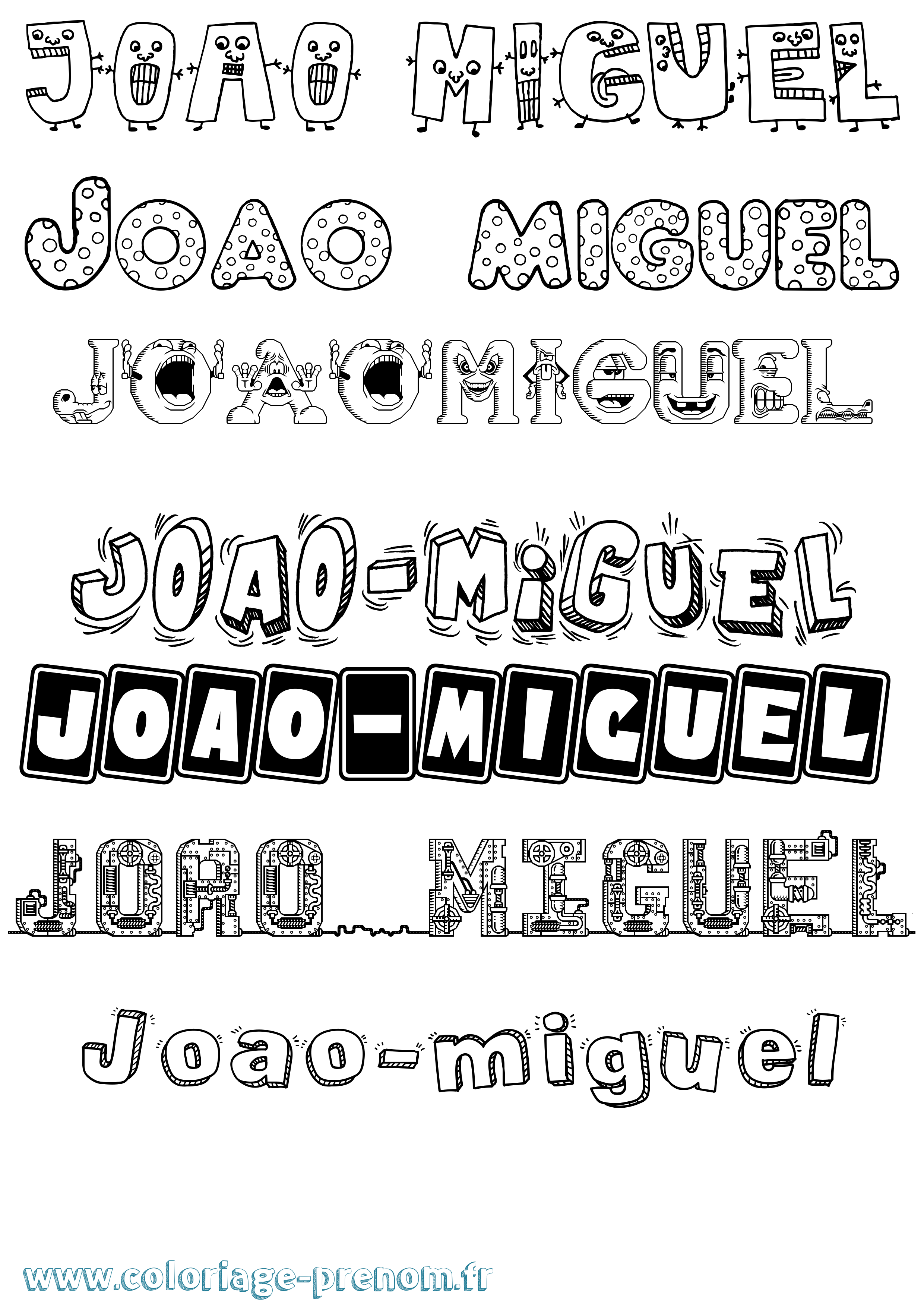 Coloriage prénom Joao-Miguel Fun