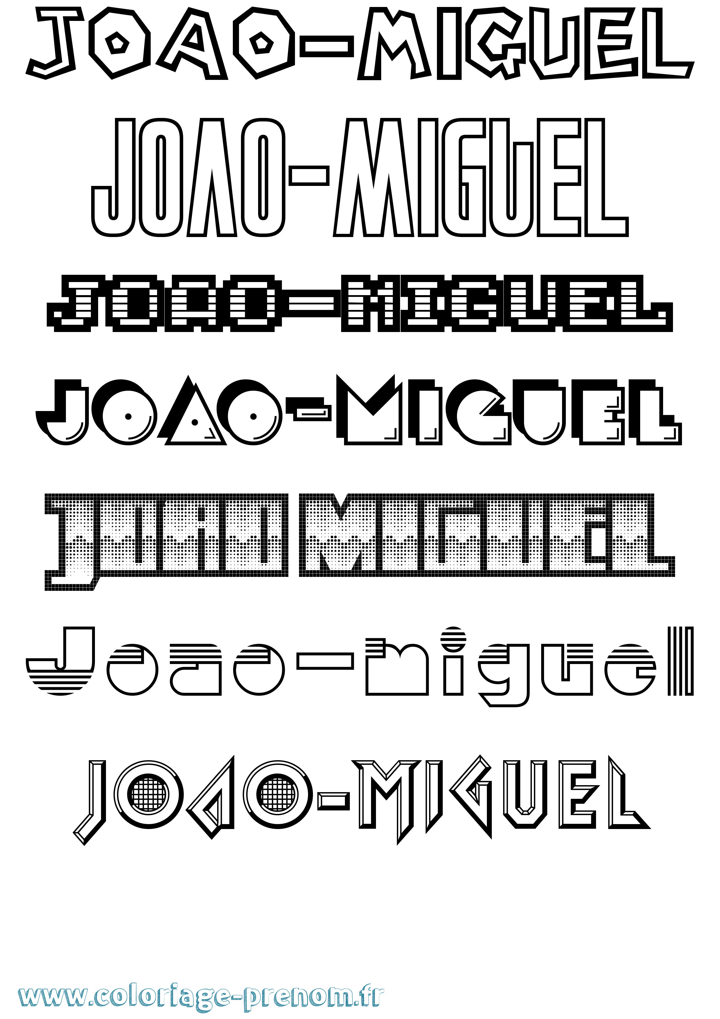Coloriage prénom Joao-Miguel Jeux Vidéos
