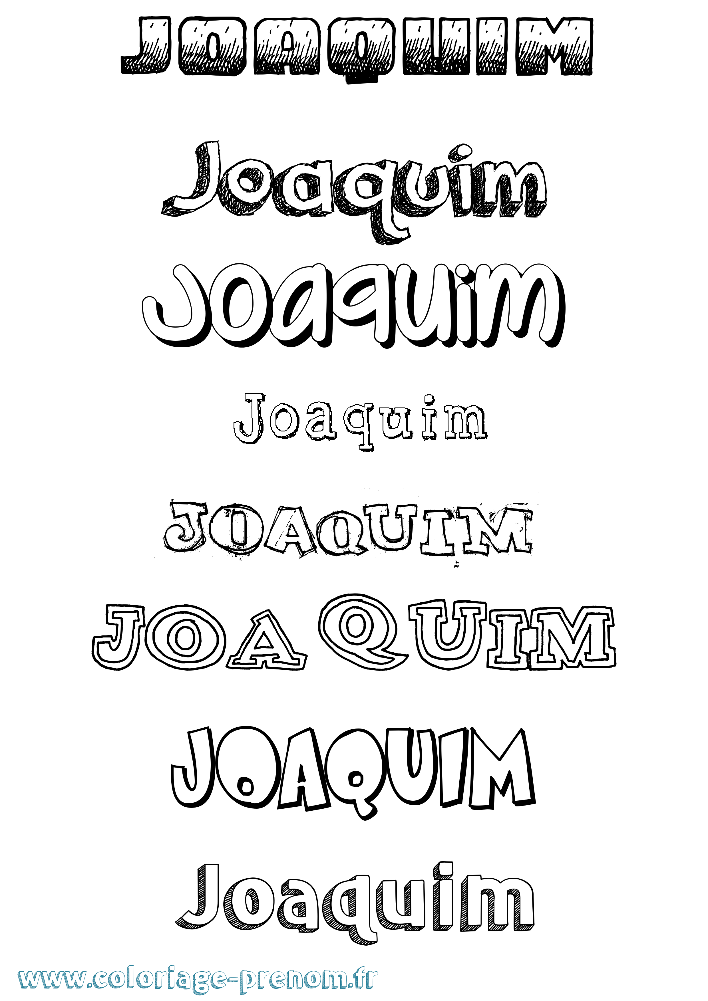 Coloriage prénom Joaquim