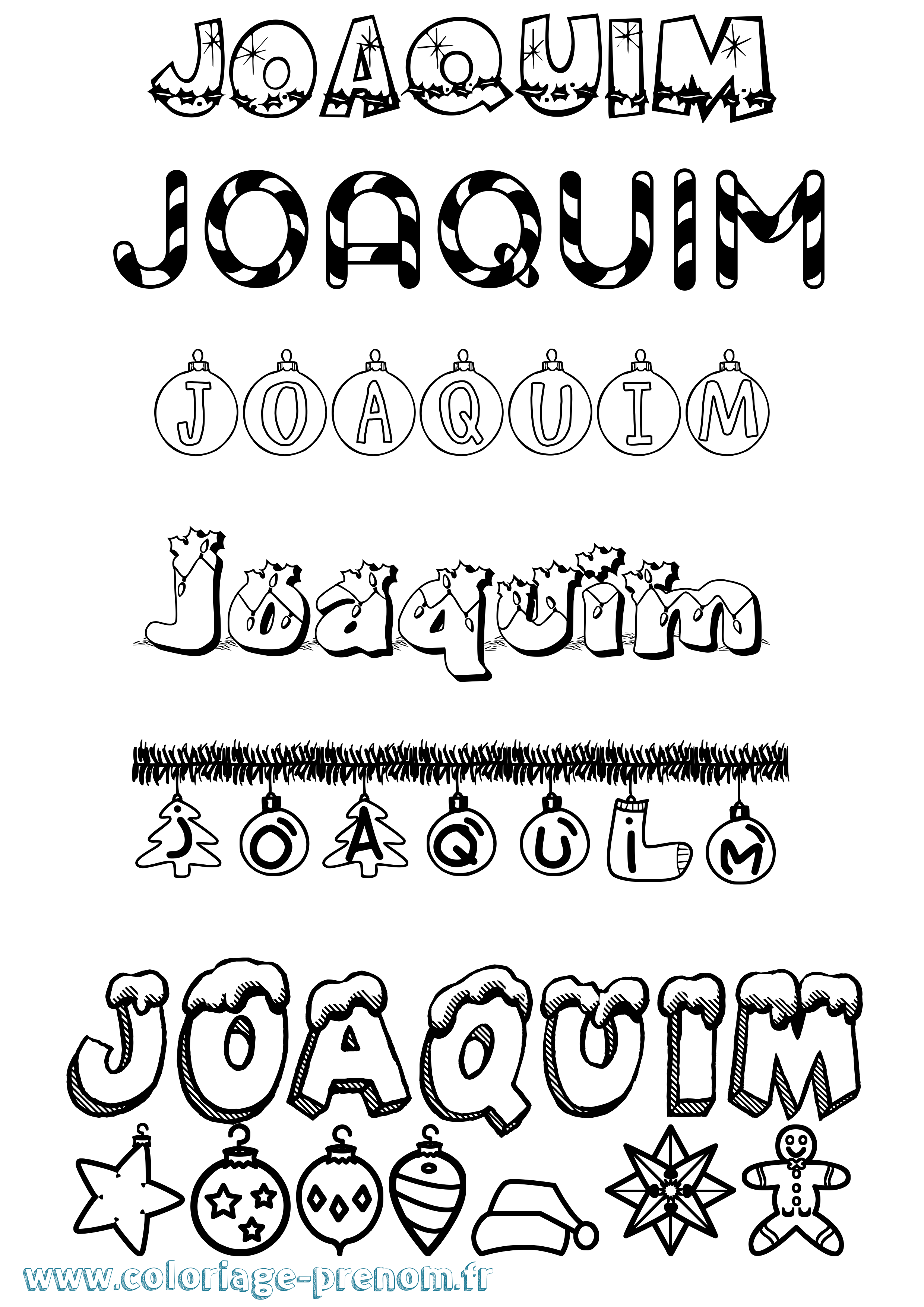 Coloriage prénom Joaquim