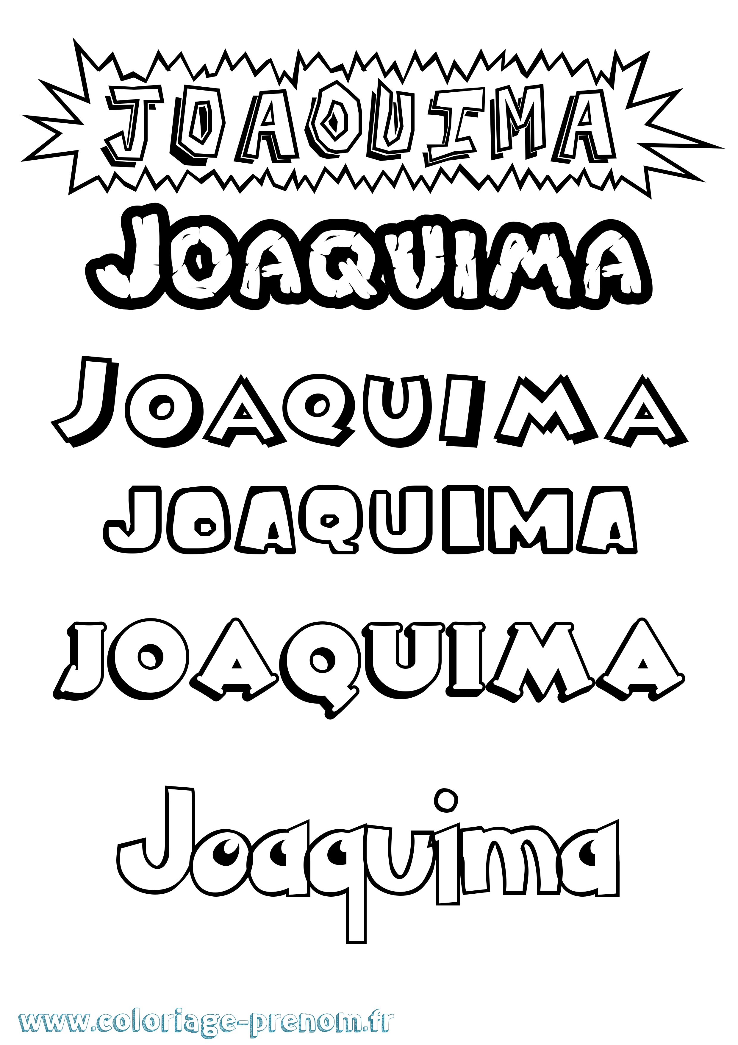 Coloriage Joaquima Dessin Animé Coloriage prénom Joaquima Dessin Animé