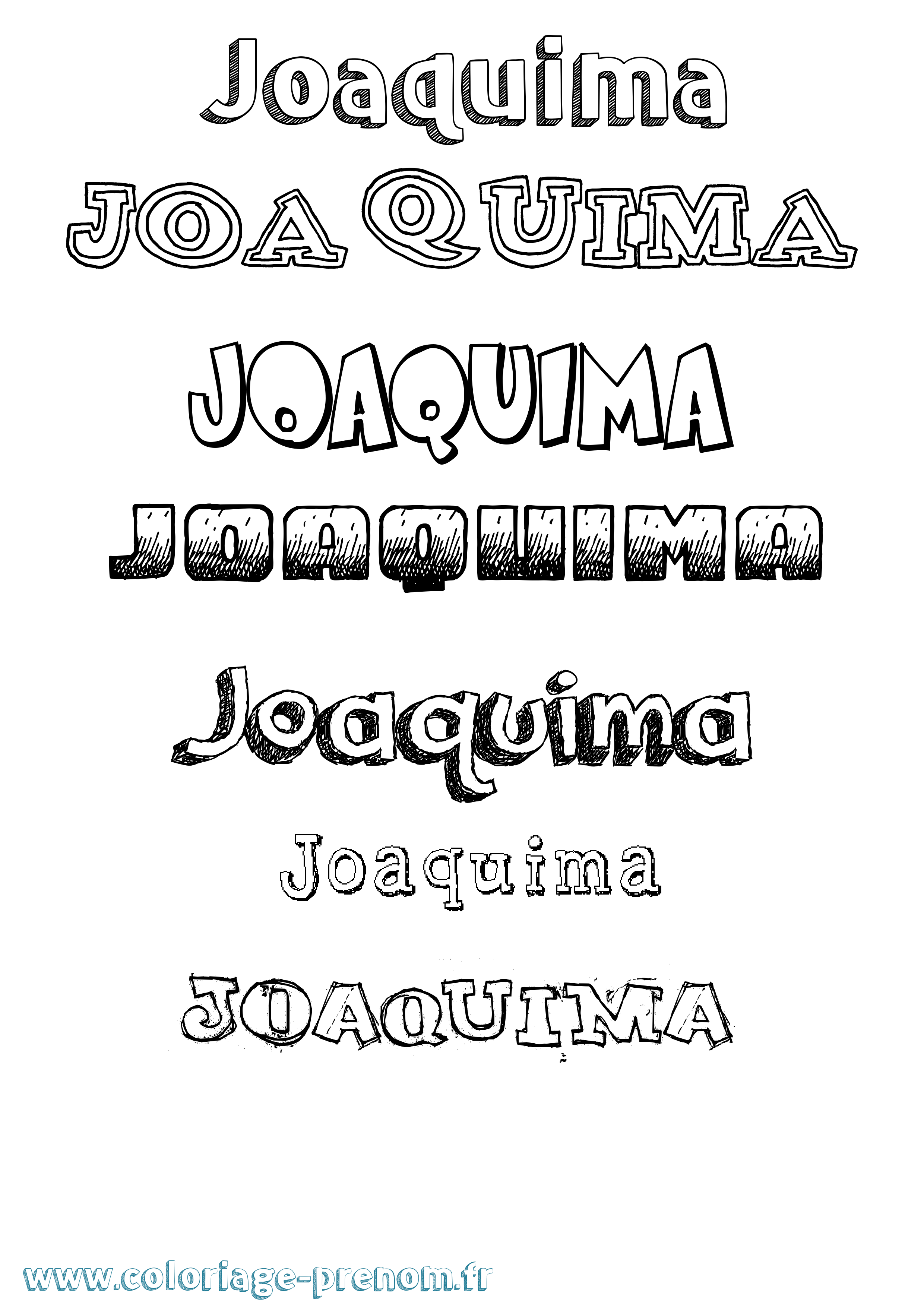 Coloriage Joaquima Dessiné Coloriage prénom Joaquima Dessiné
