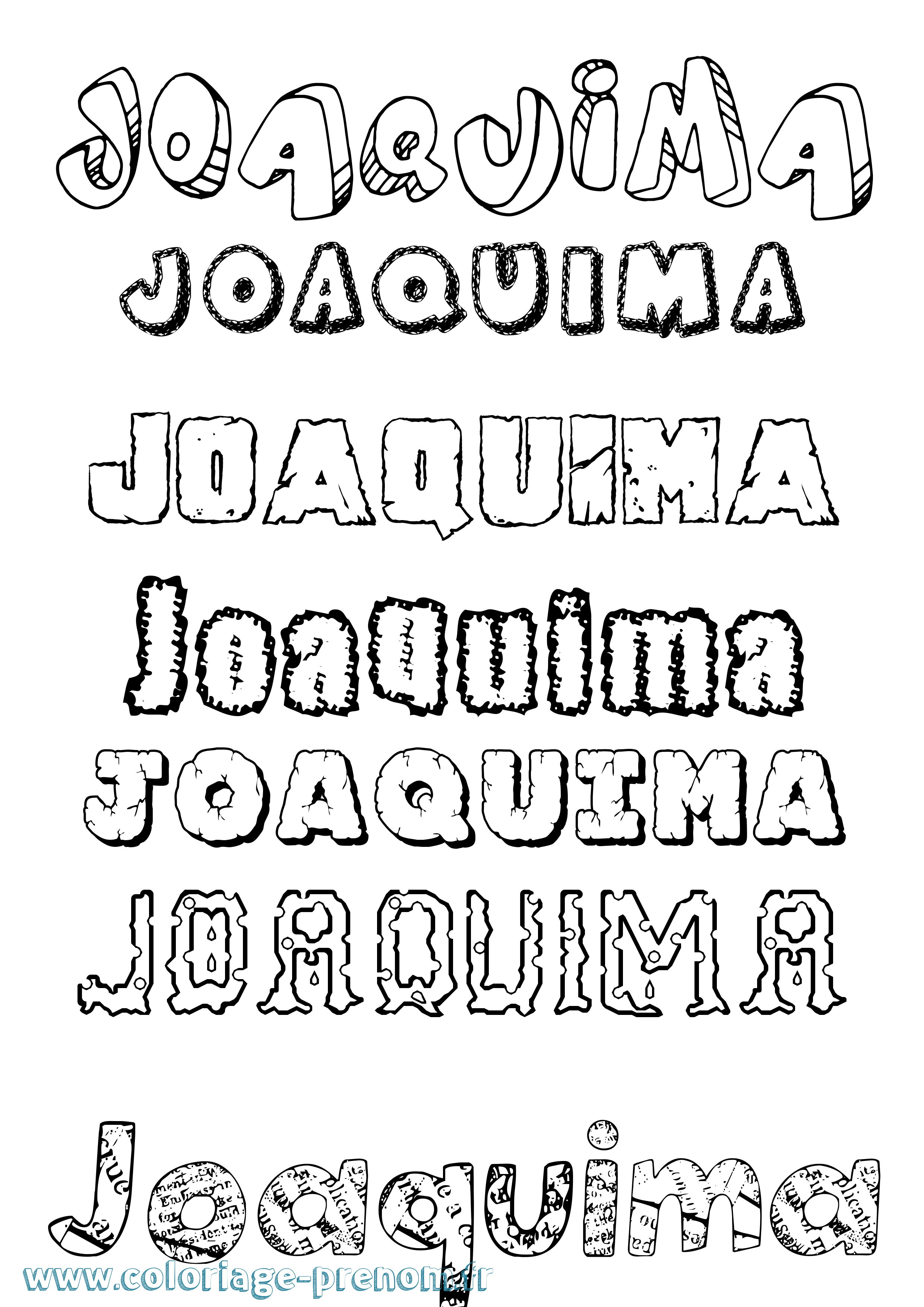 Coloriage Joaquima Destructuré Coloriage prénom Joaquima Destructuré