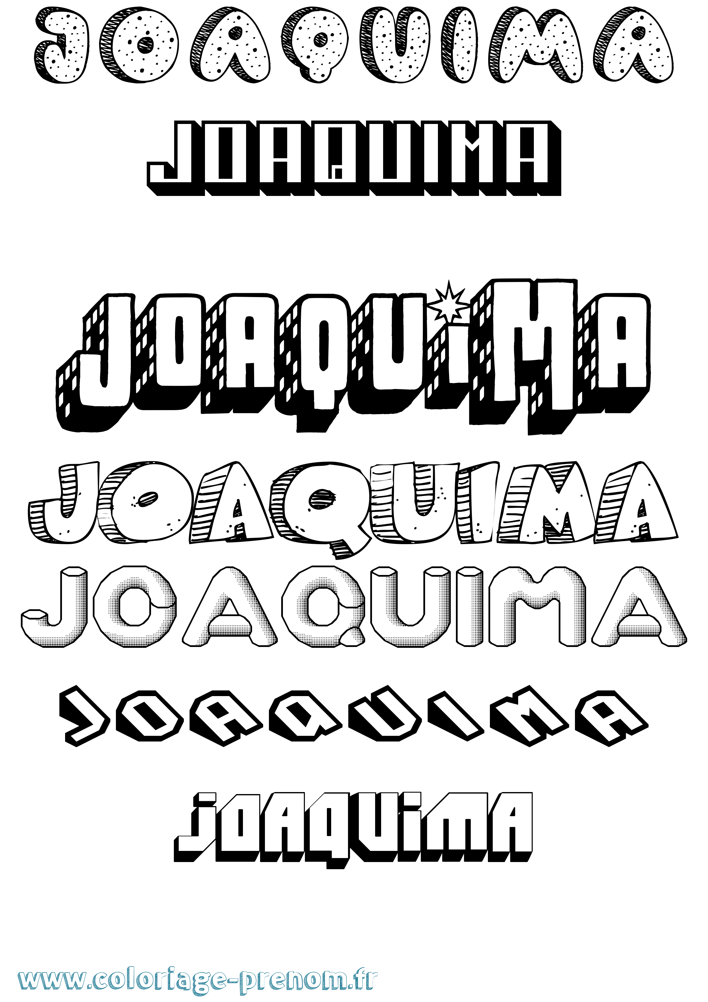 Coloriage Joaquima Effet 3D Coloriage prénom Joaquima Effet 3D