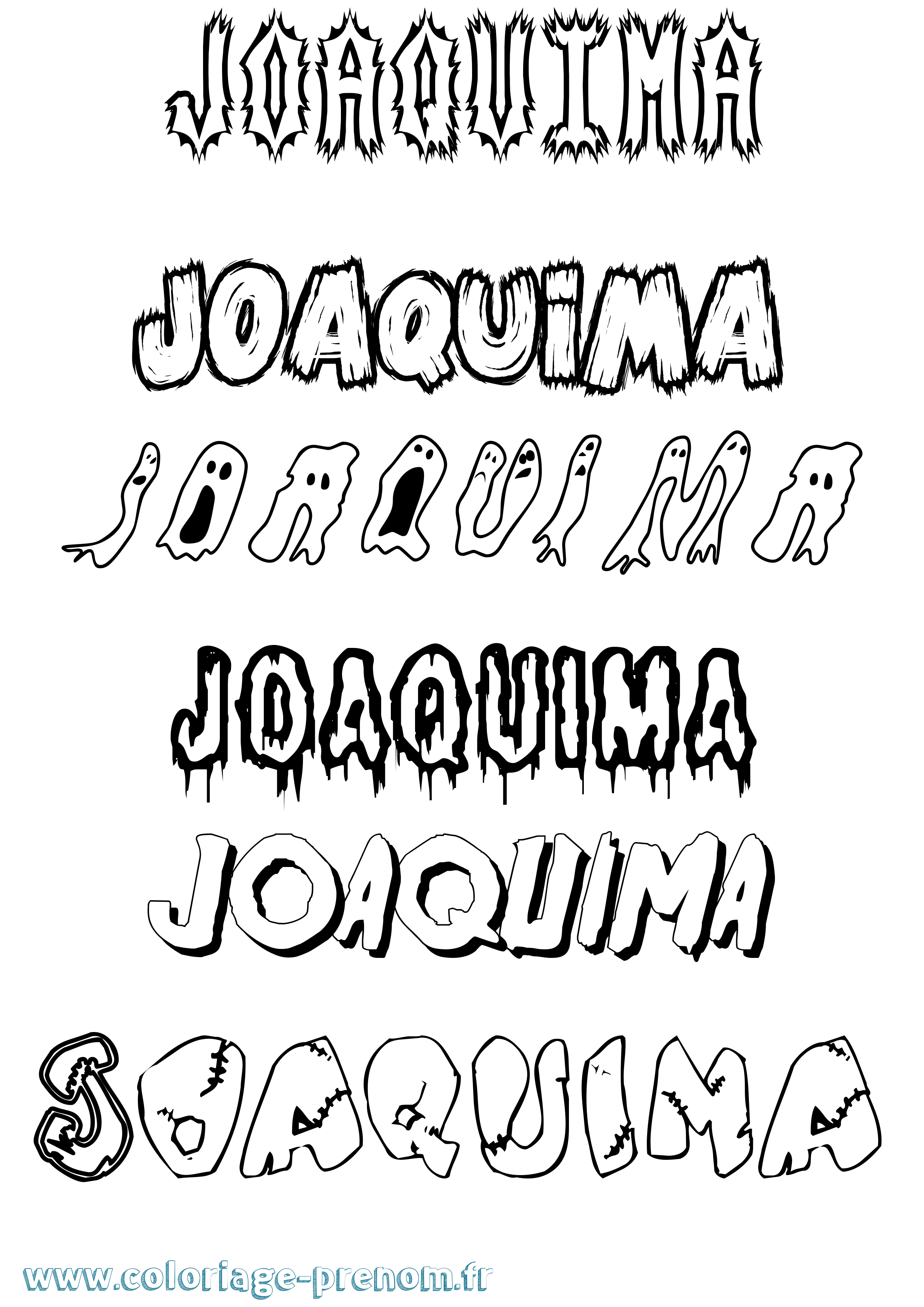 Coloriage Joaquima Frisson Coloriage prénom Joaquima Frisson