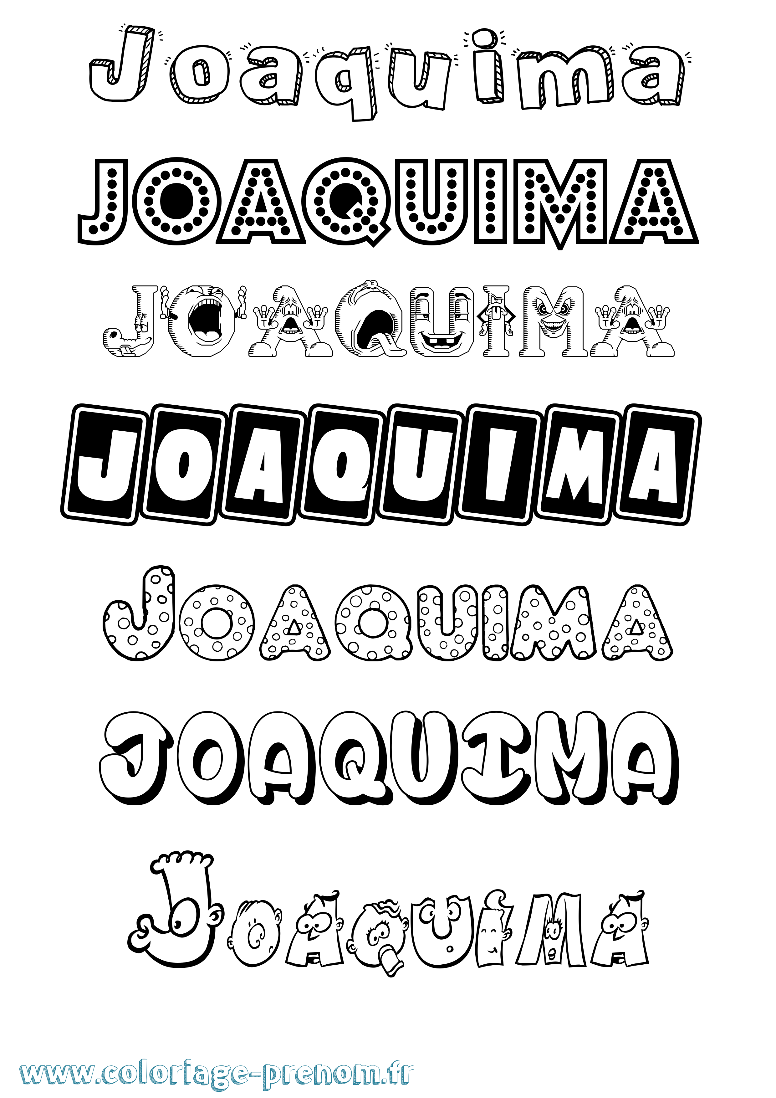 Coloriage Joaquima Fun Coloriage prénom Joaquima Fun