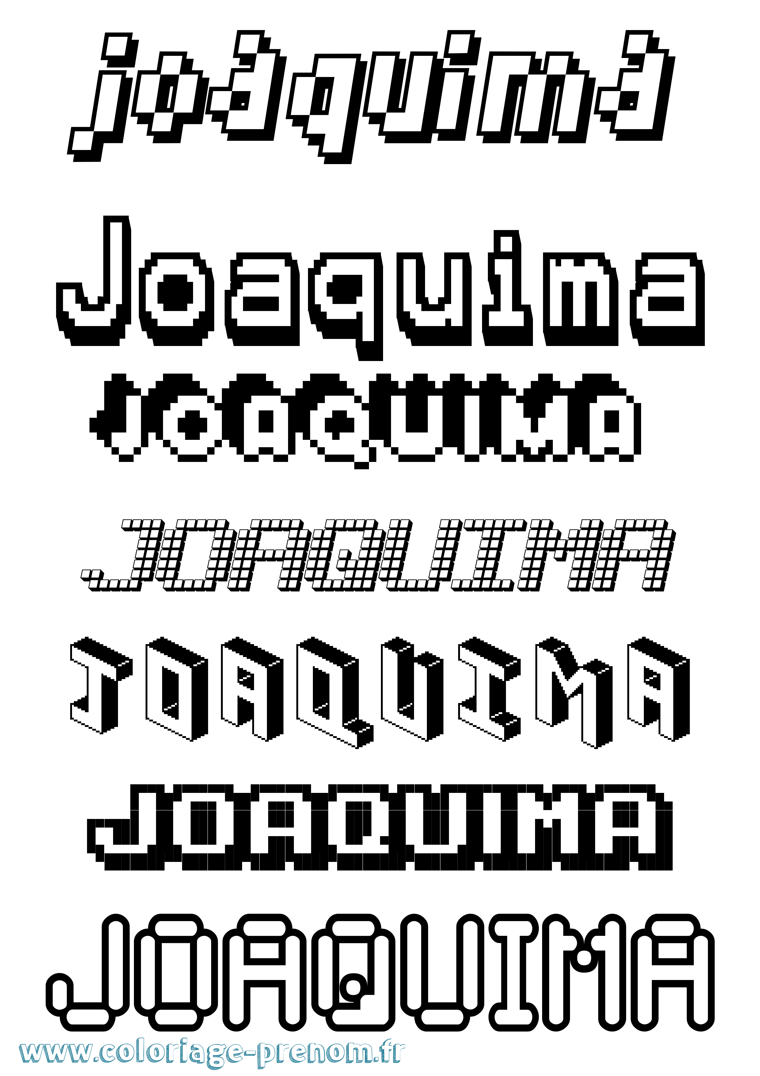 Coloriage Joaquima Pixel Coloriage prénom Joaquima Pixel