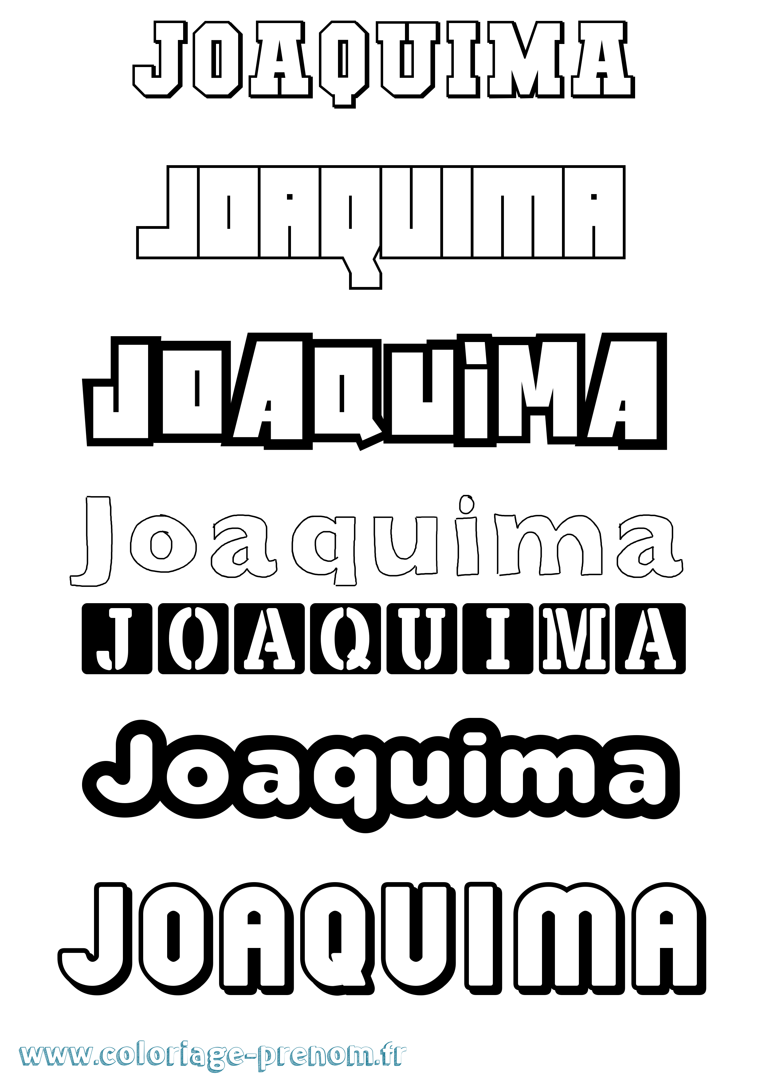 Coloriage Joaquima Simple Coloriage prénom Joaquima Simple