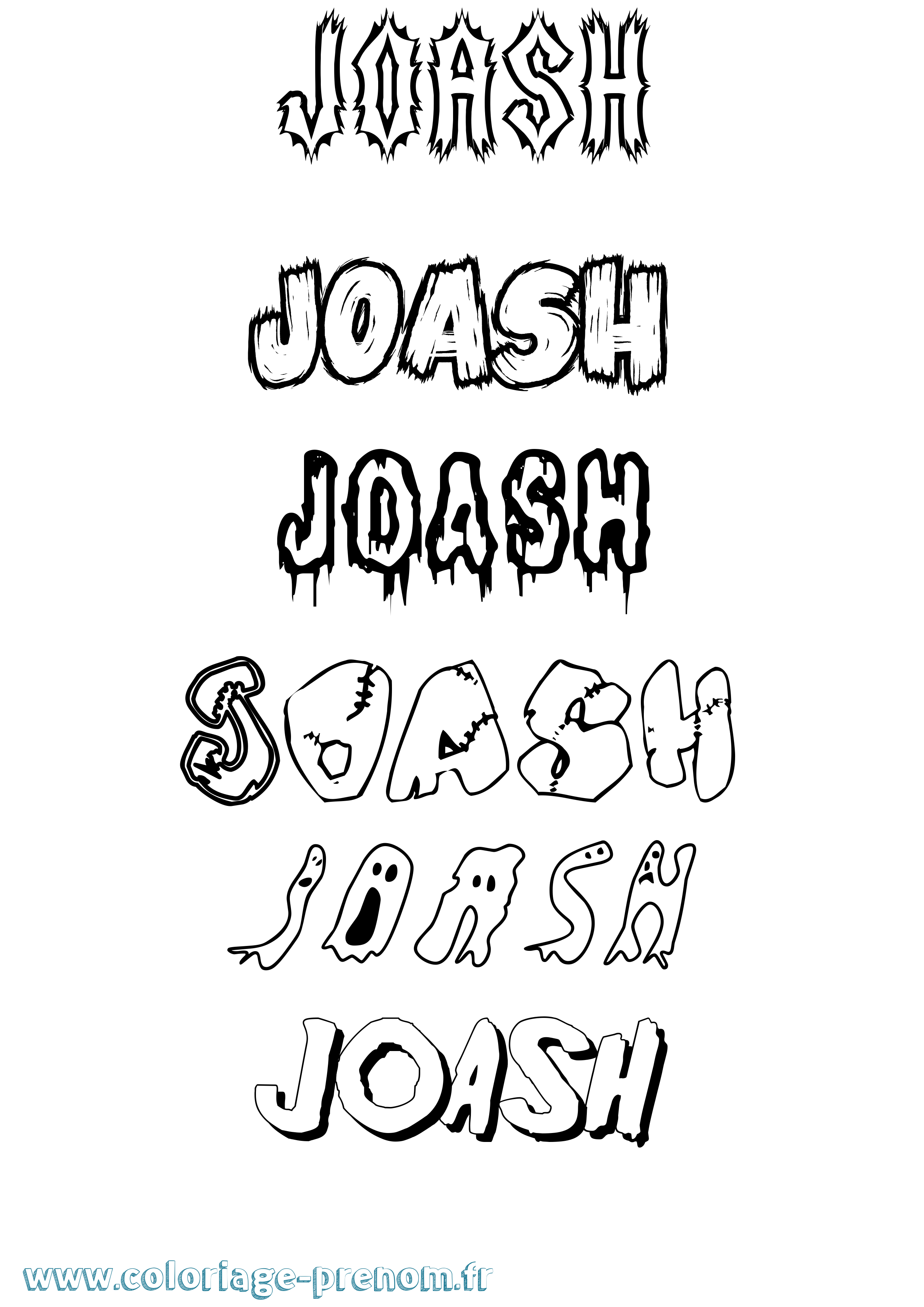 Coloriage prénom Joash Frisson