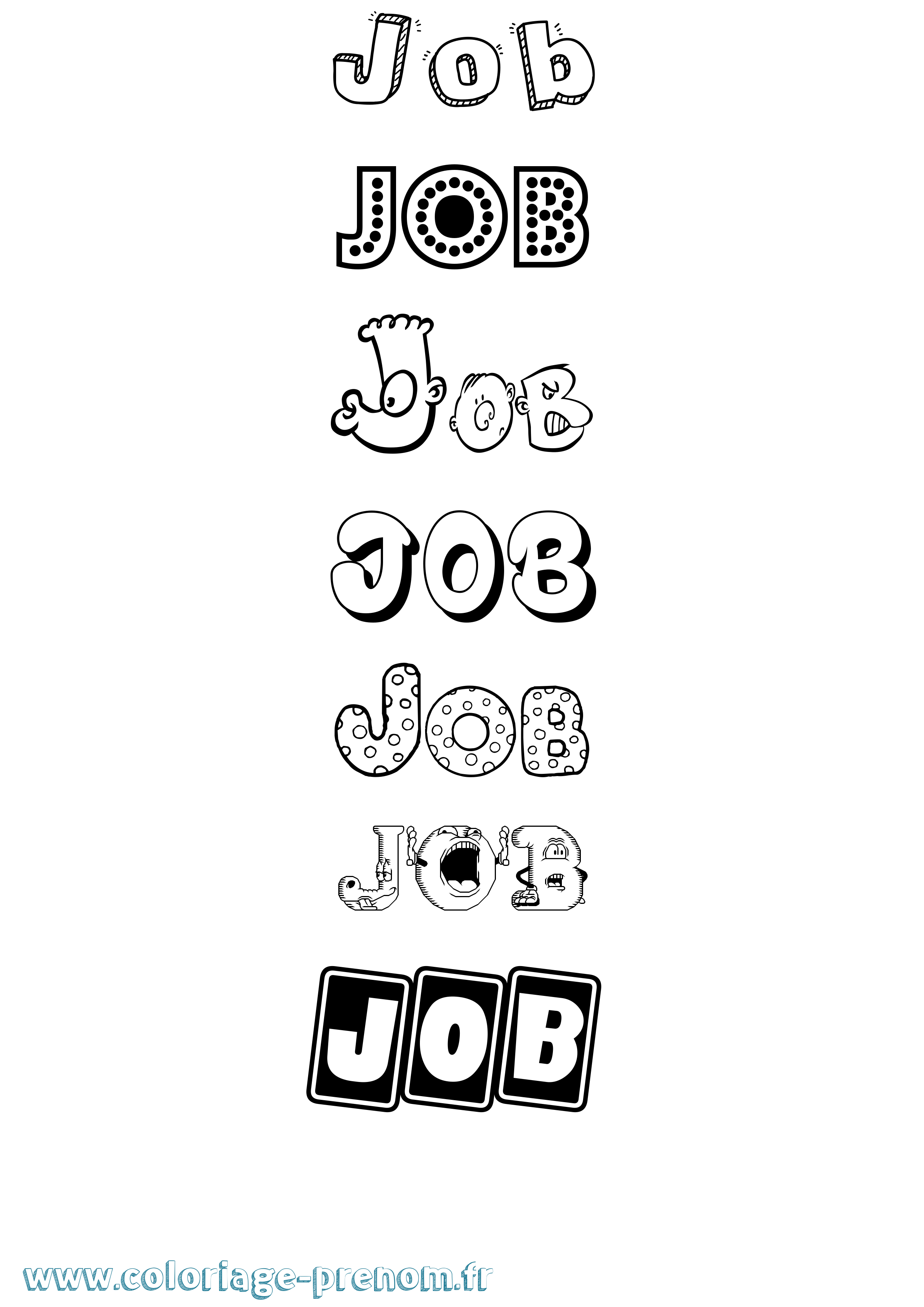 Coloriage prénom Job Fun