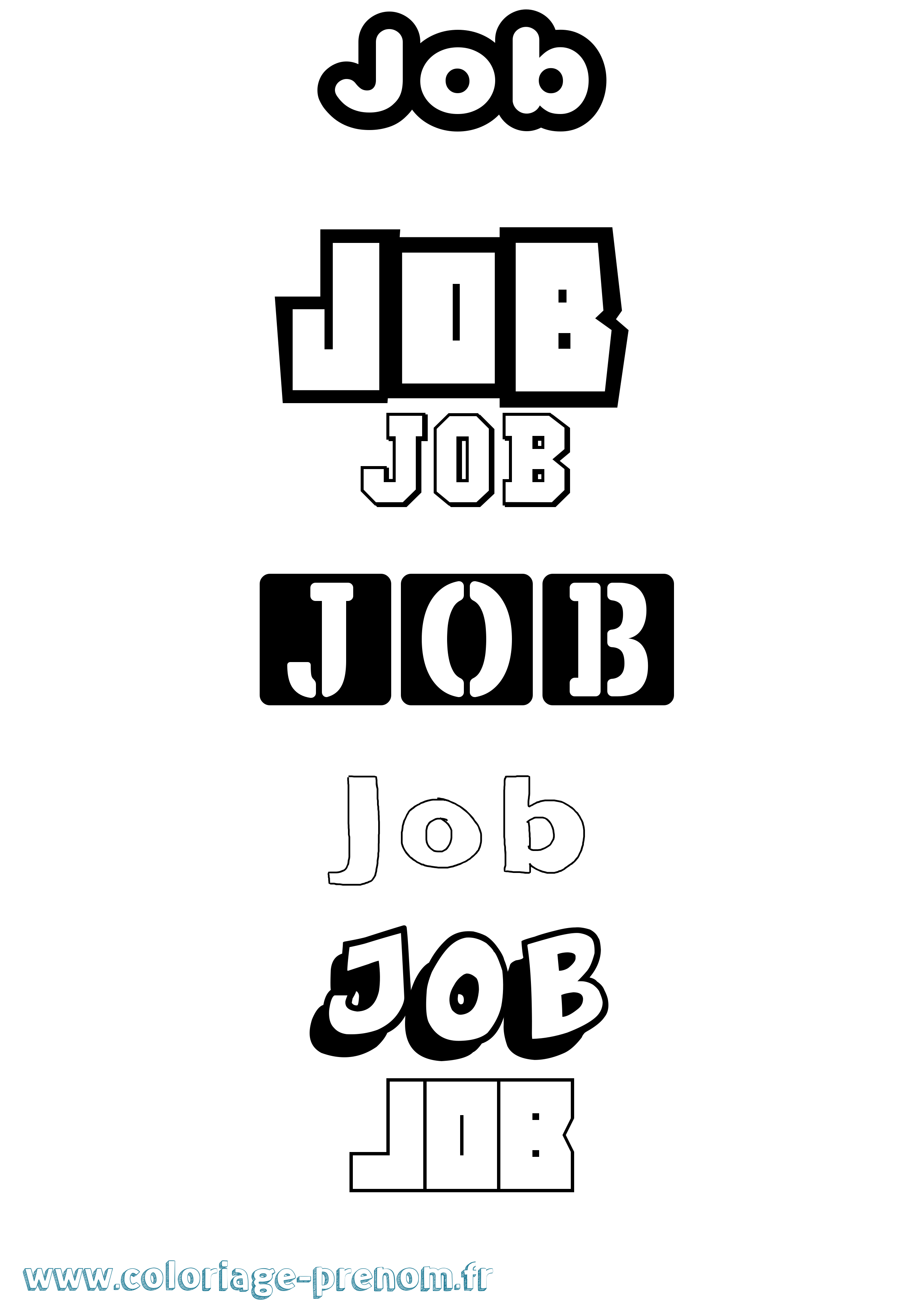 Coloriage prénom Job Simple