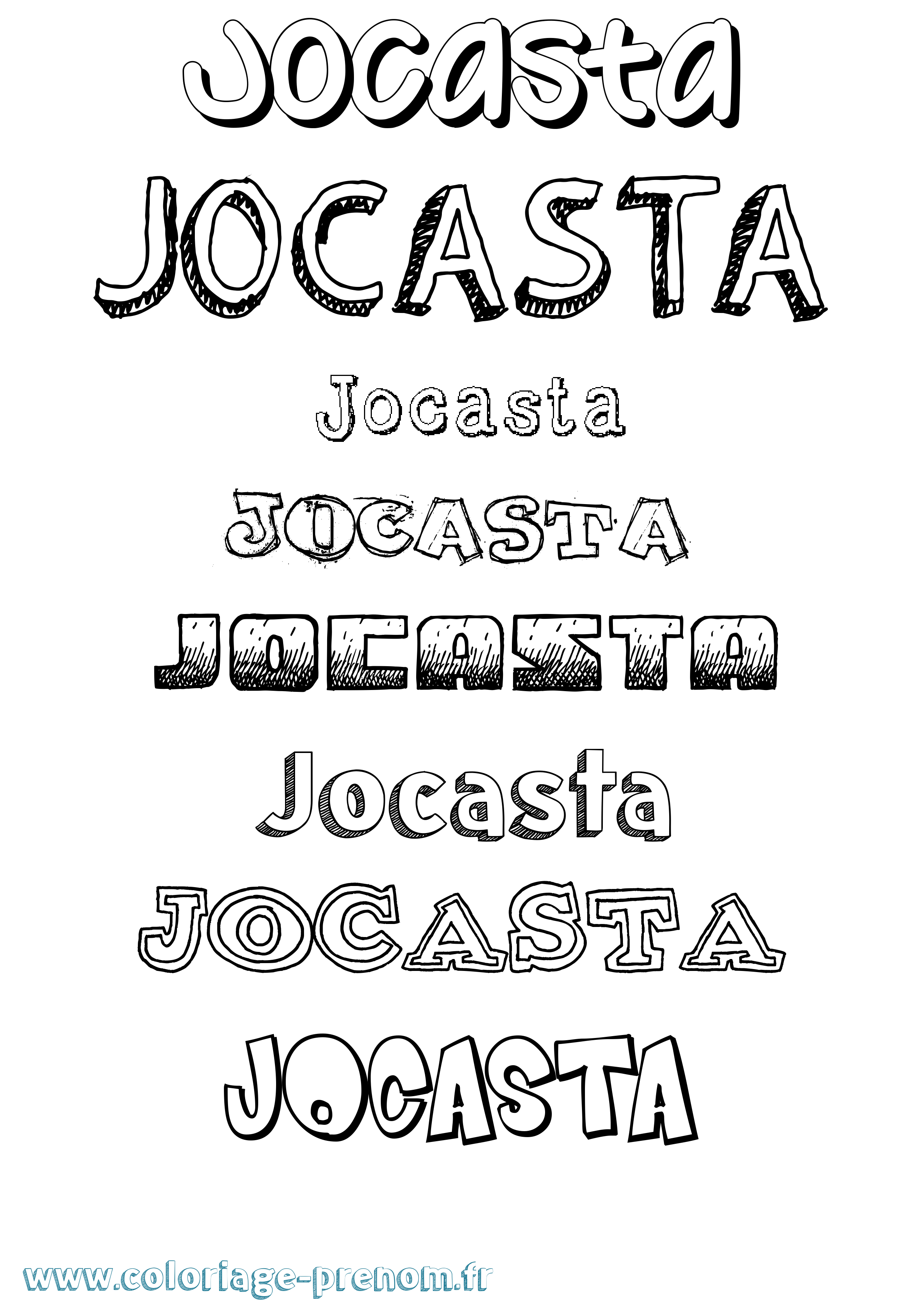 Coloriage prénom Jocasta Dessiné