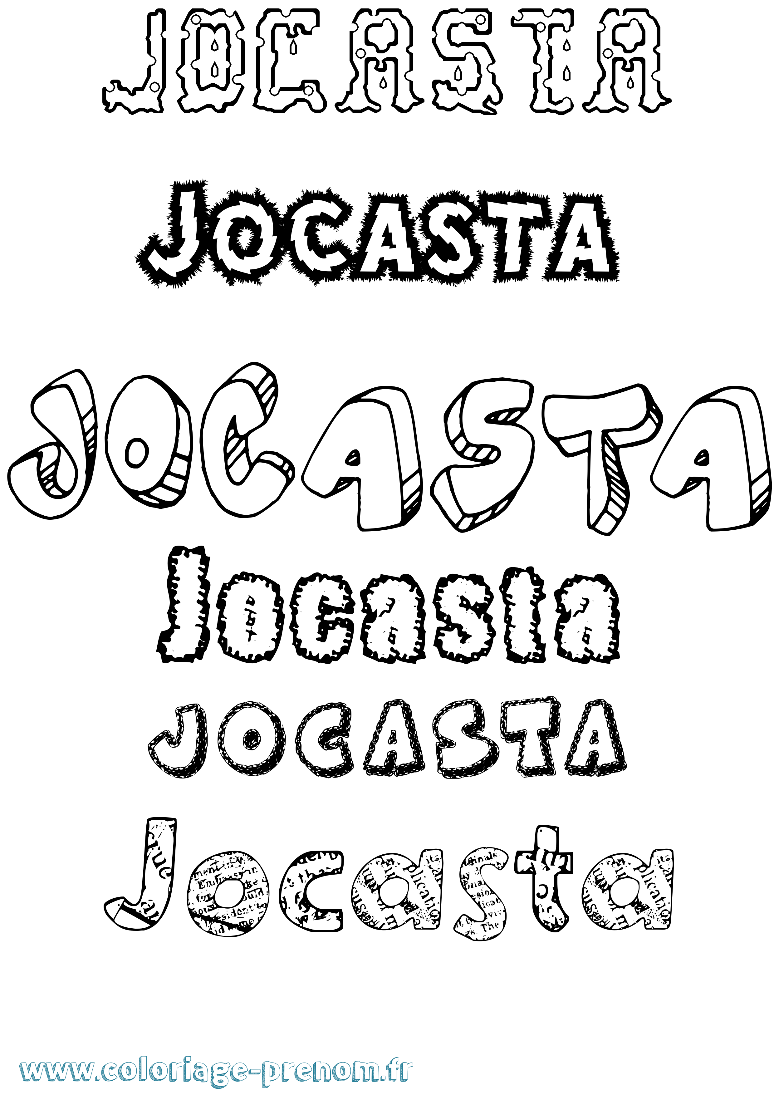Coloriage prénom Jocasta Destructuré