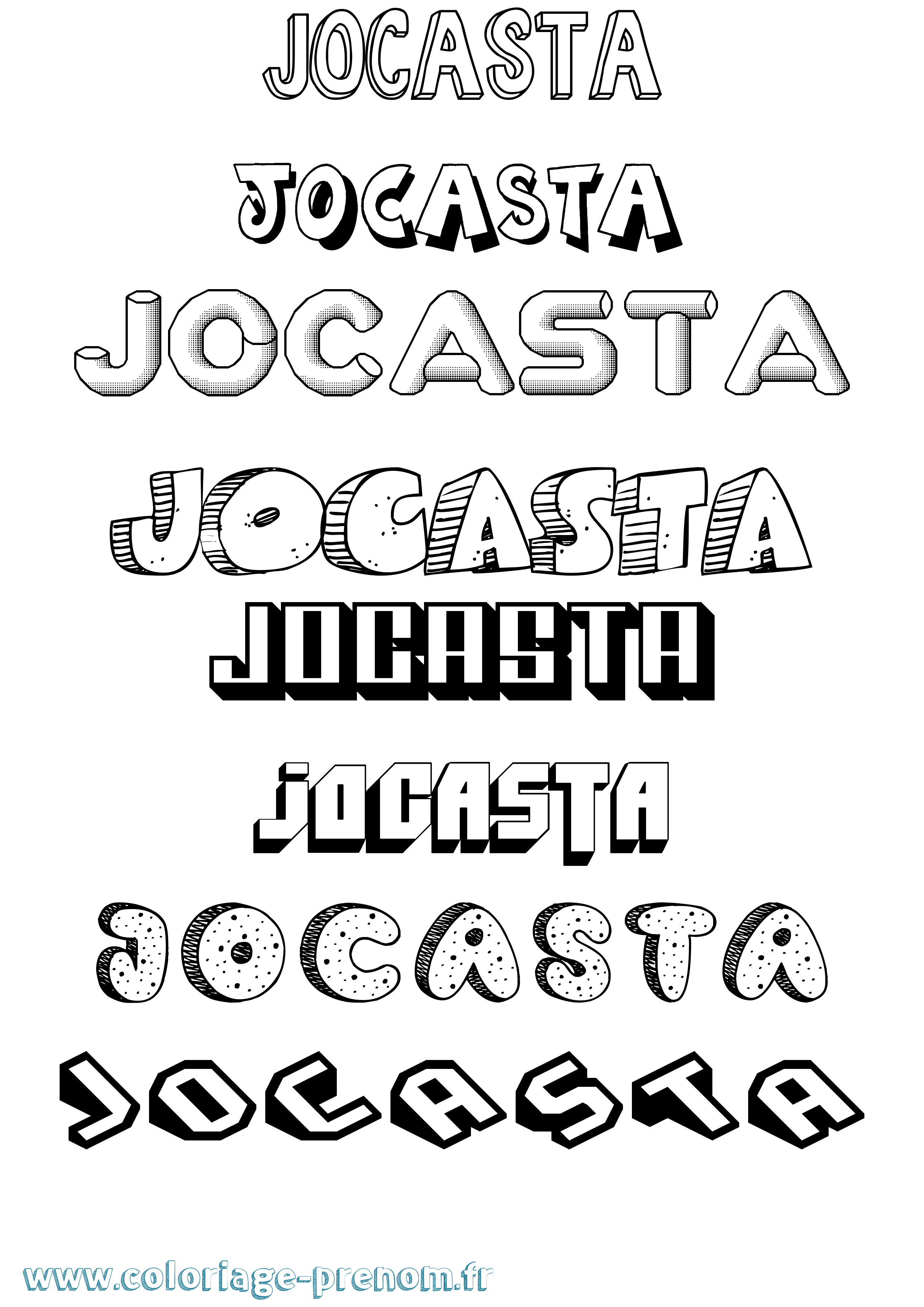 Coloriage prénom Jocasta Effet 3D