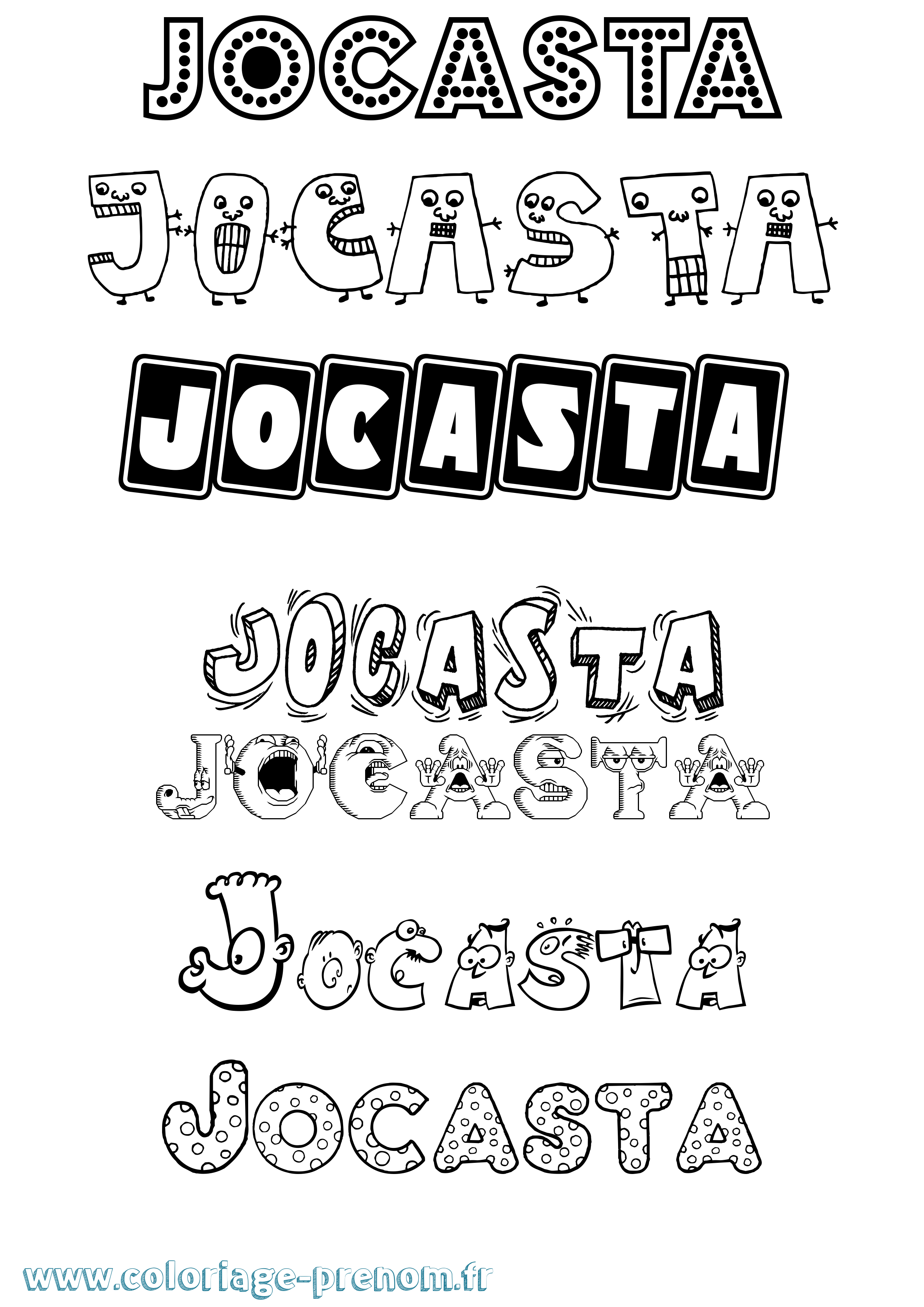 Coloriage prénom Jocasta Fun