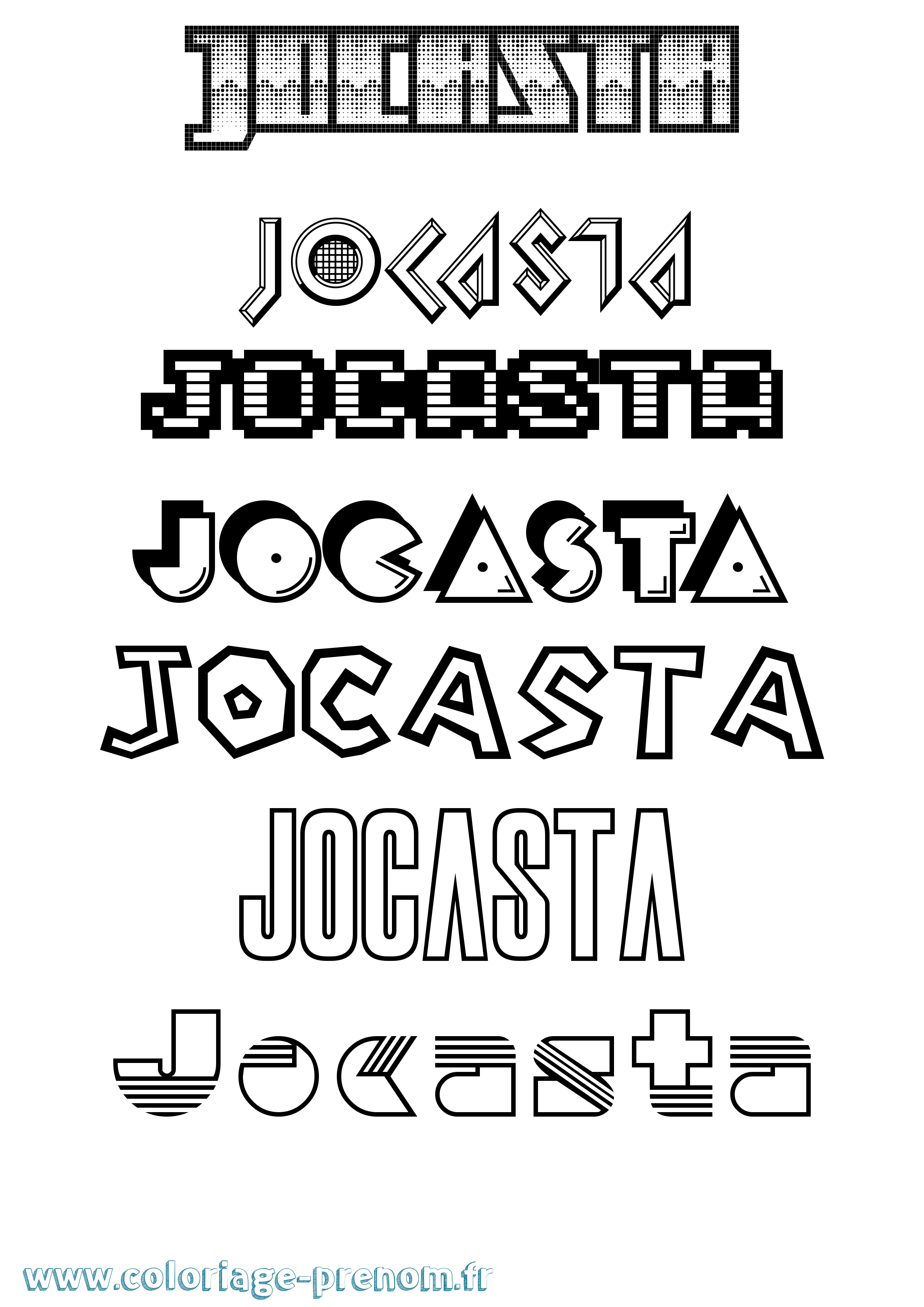 Coloriage prénom Jocasta Jeux Vidéos