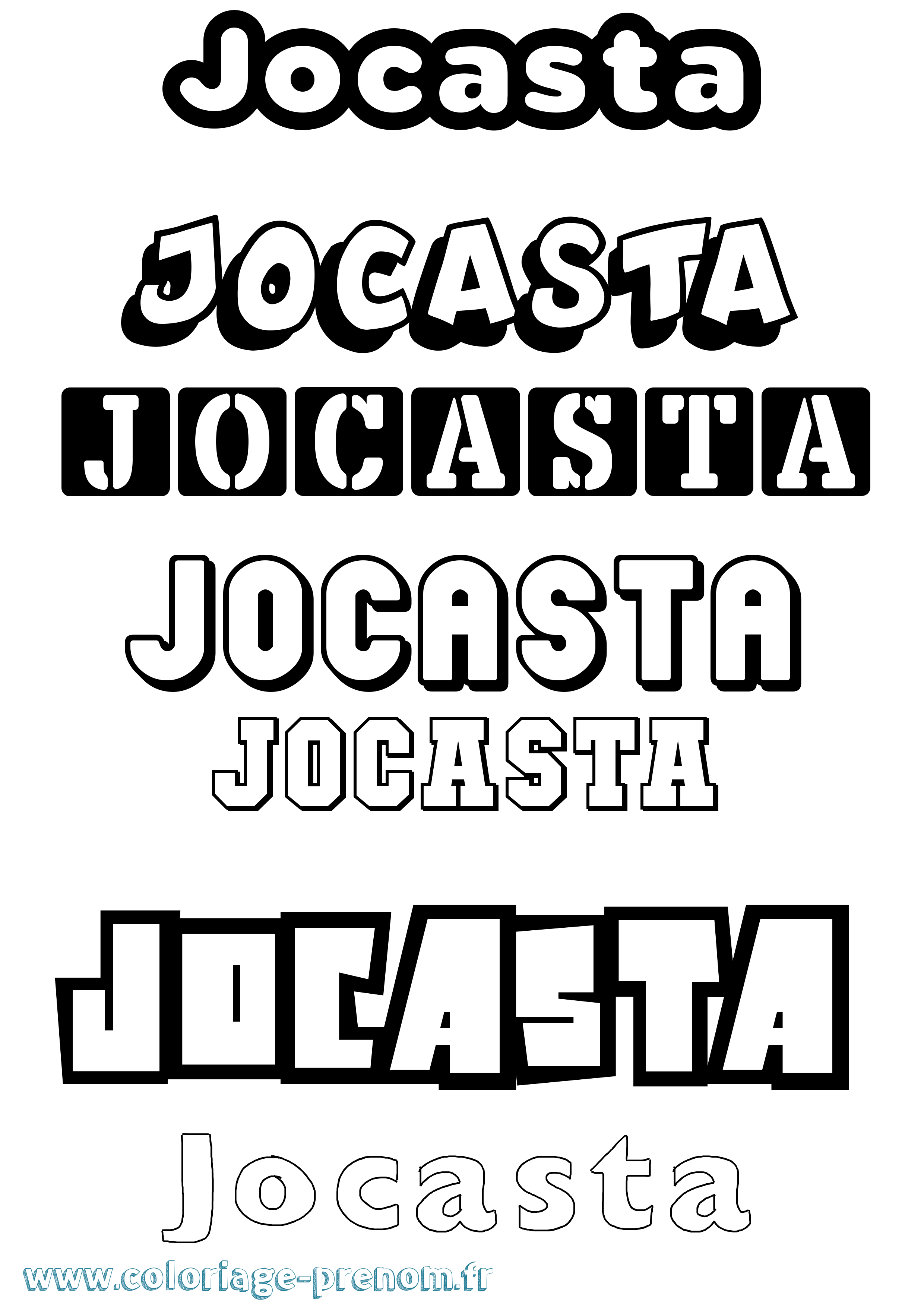 Coloriage prénom Jocasta Simple