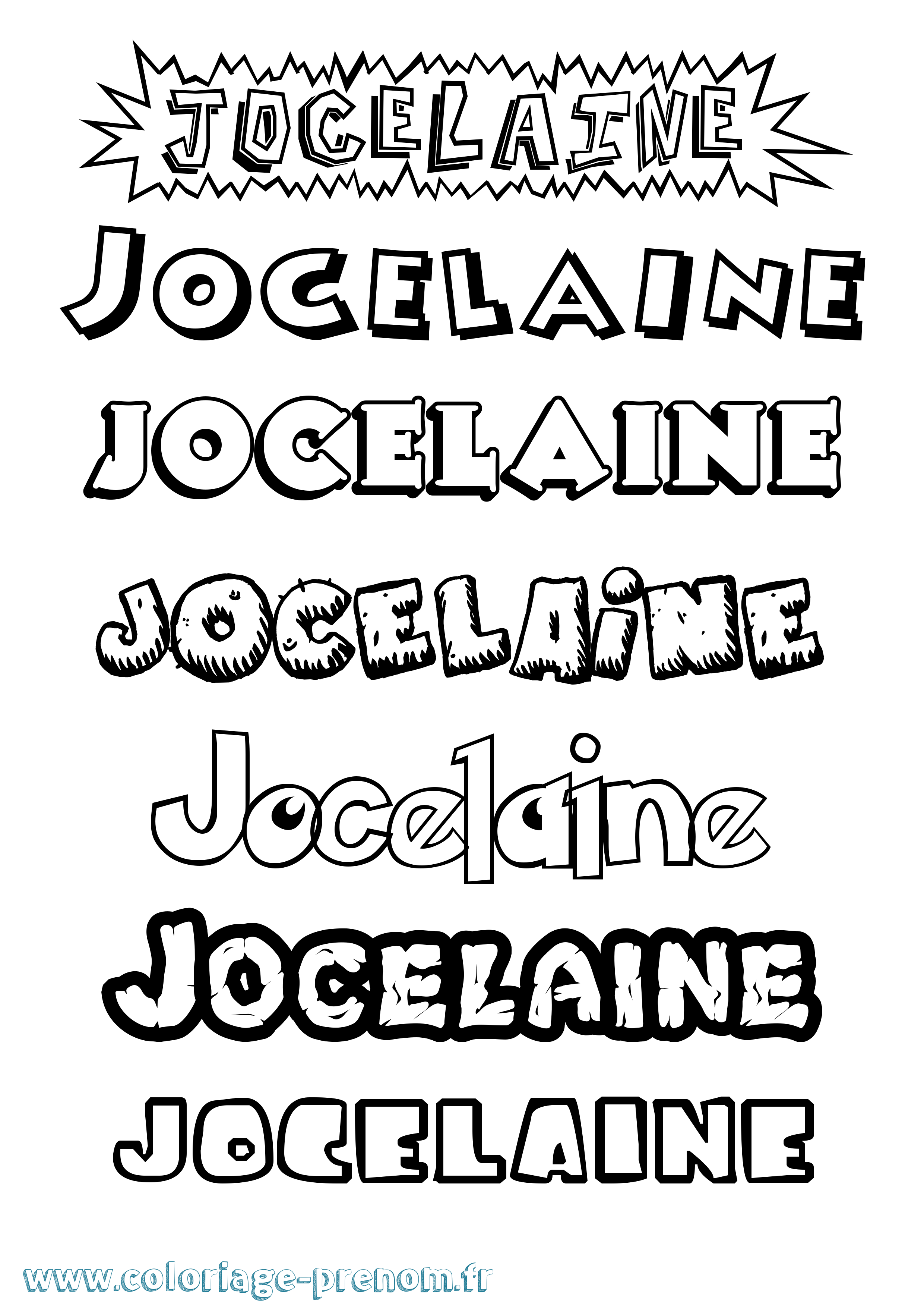 Coloriage prénom Jocelaine Dessin Animé