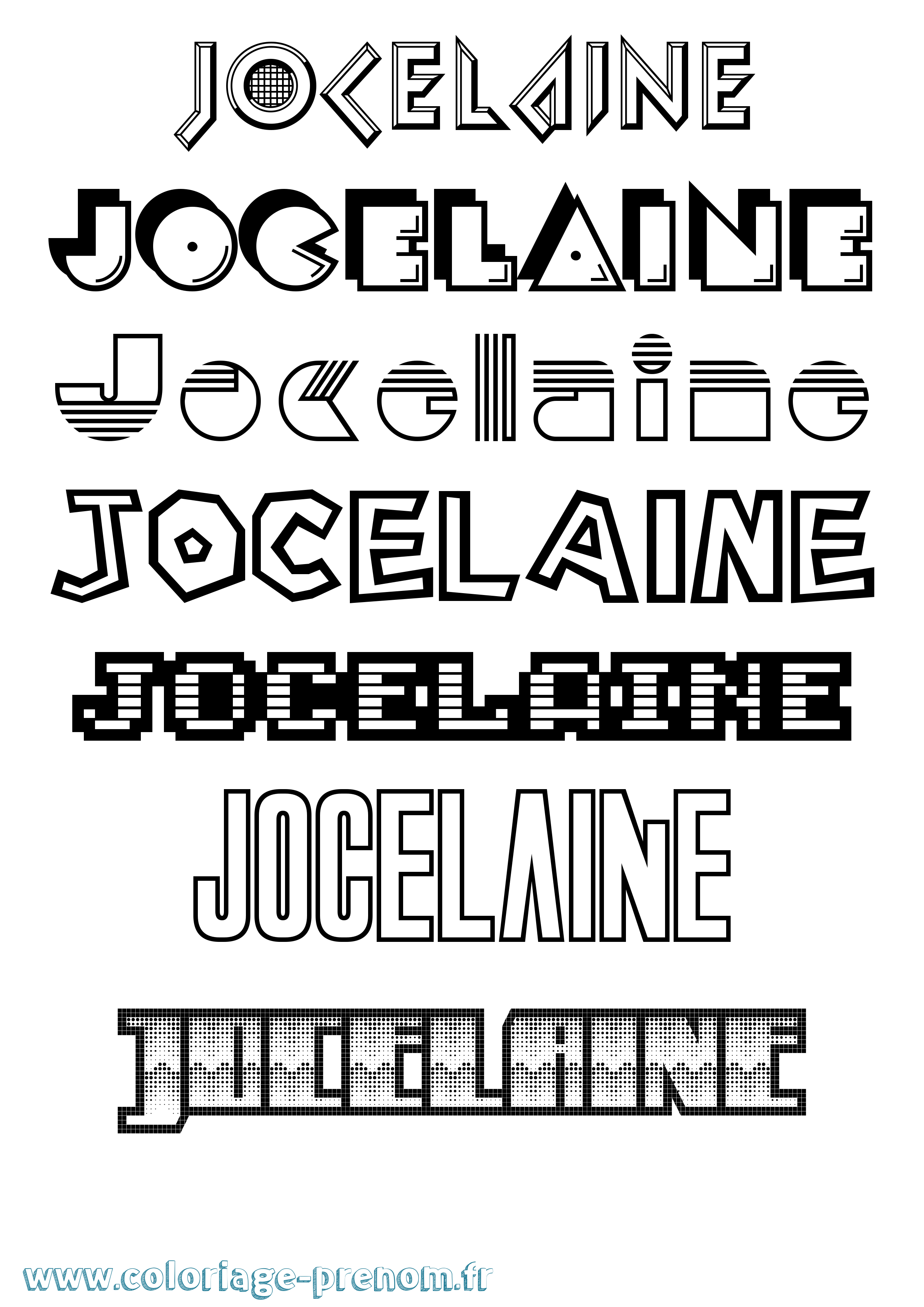 Coloriage prénom Jocelaine Jeux Vidéos