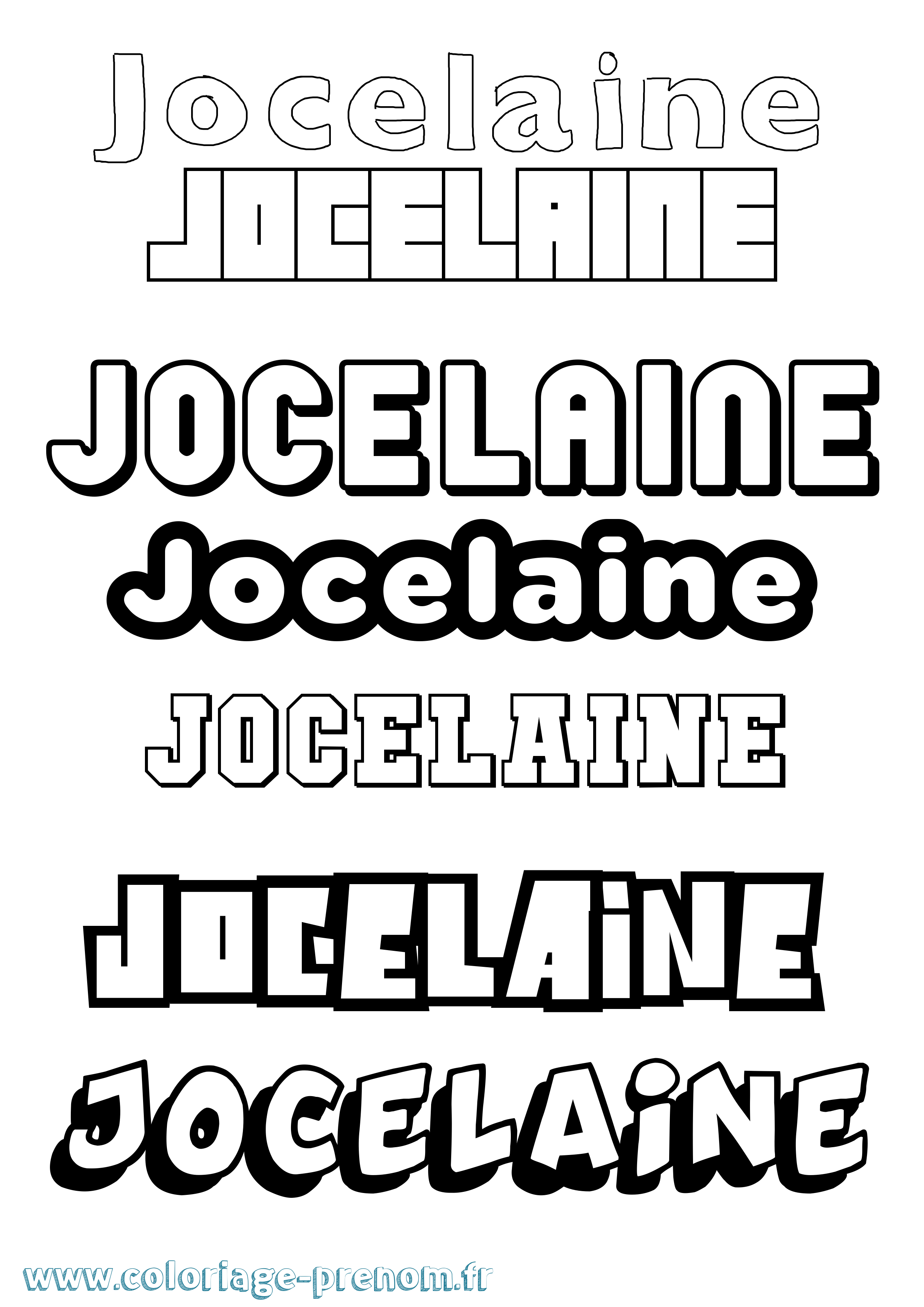 Coloriage prénom Jocelaine Simple