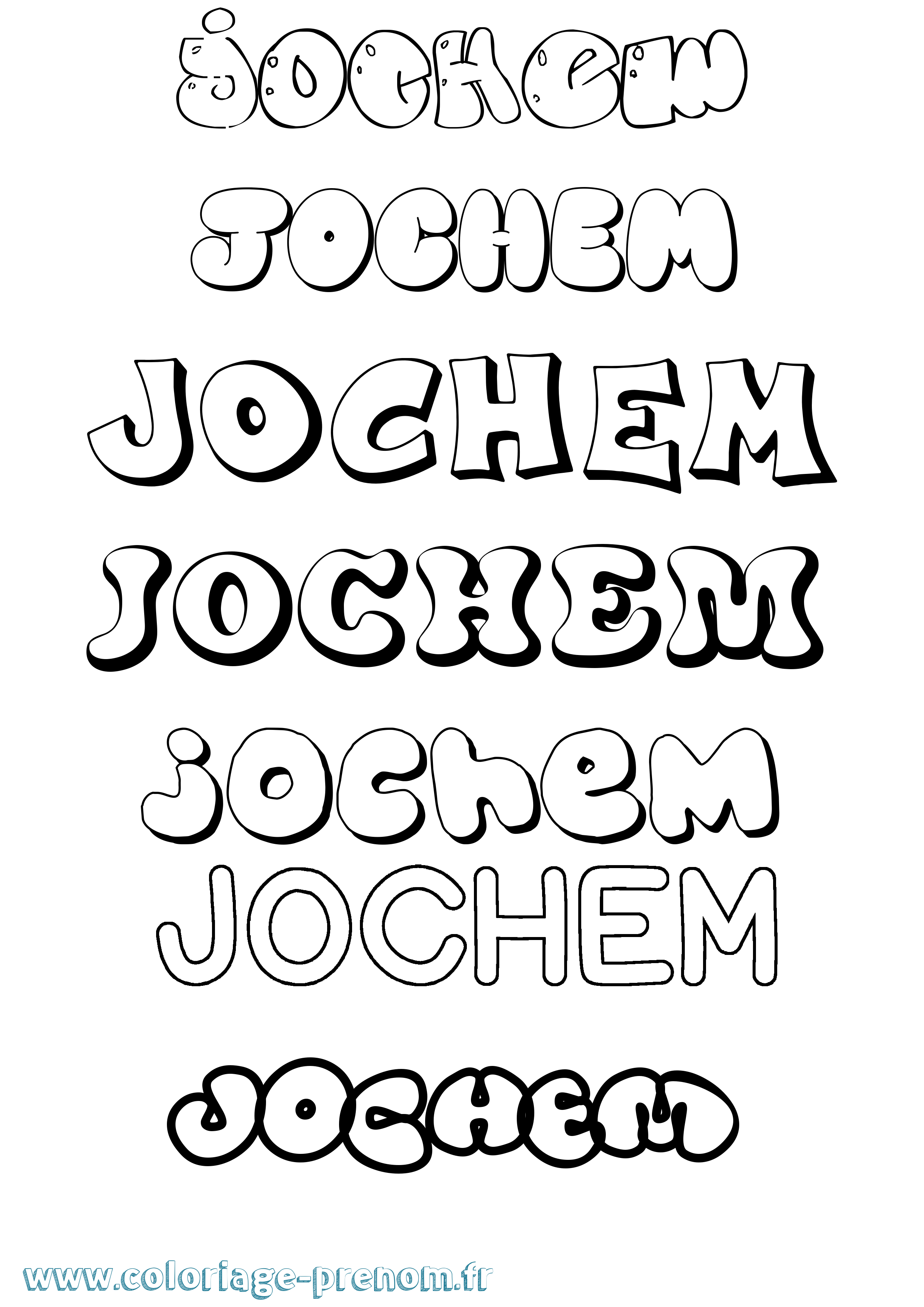 Coloriage Jochem Bubble Coloriage prénom Jochem Bubble