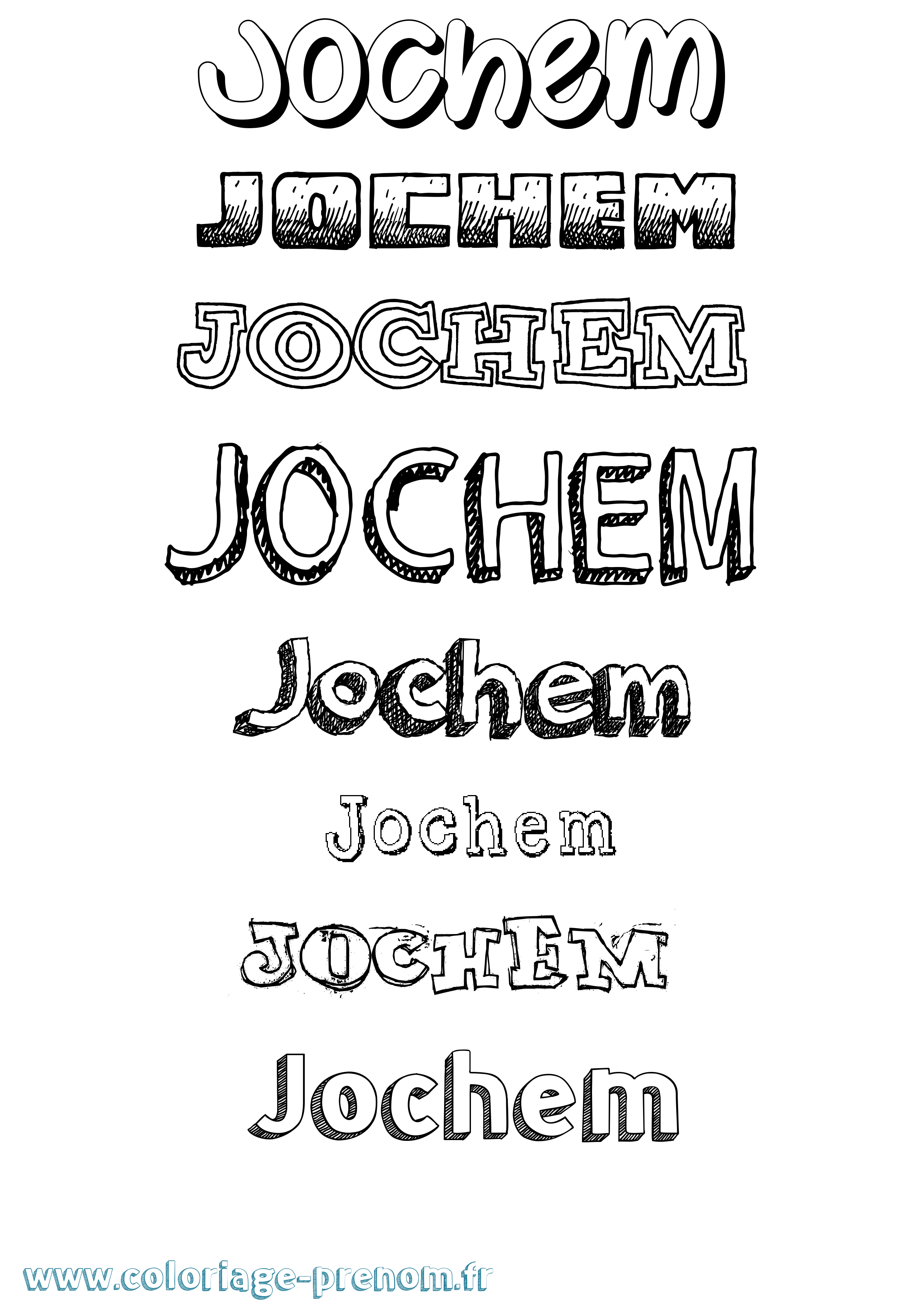 Coloriage Jochem Dessiné Coloriage prénom Jochem Dessiné