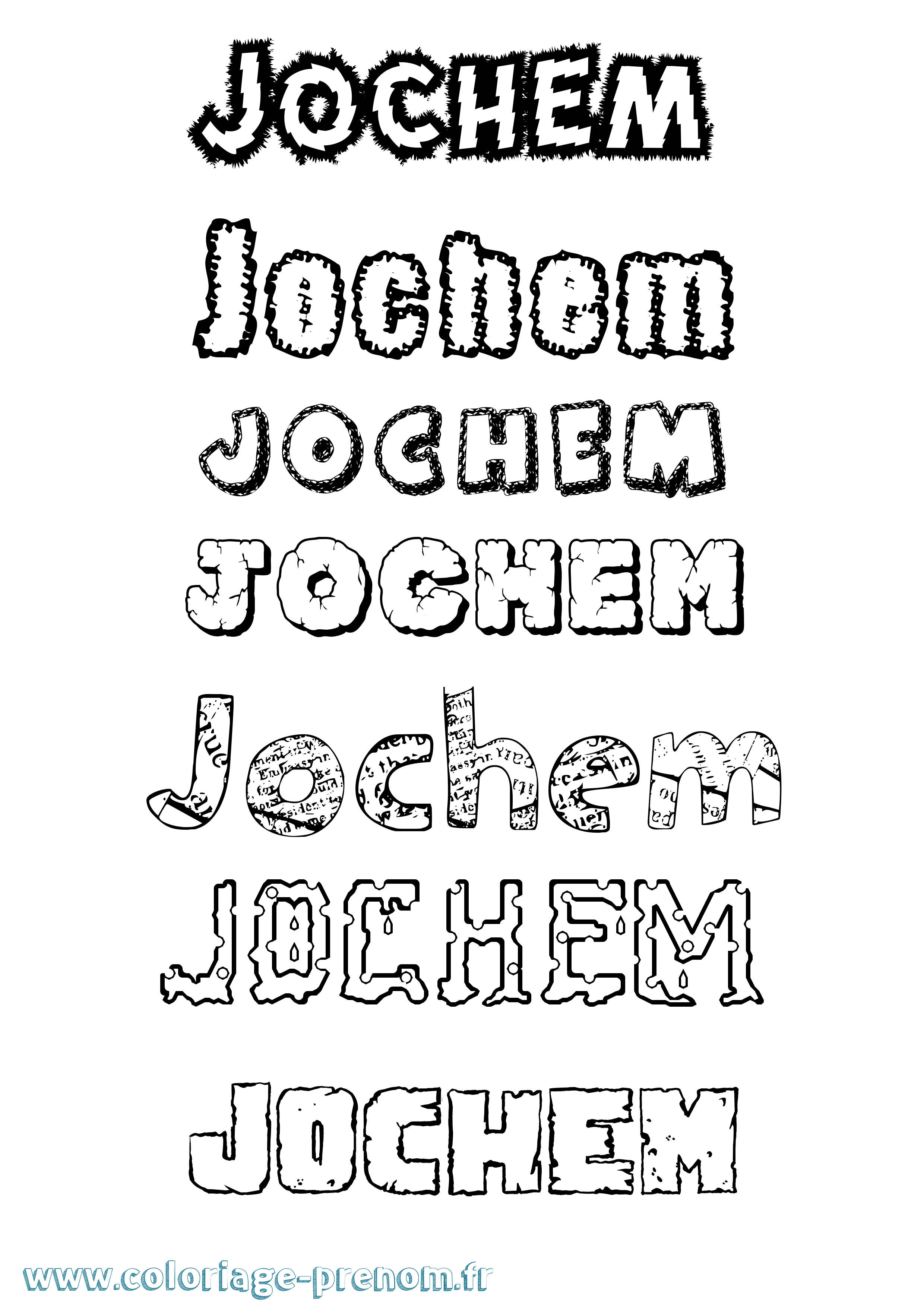 Coloriage Jochem Destructuré Coloriage prénom Jochem Destructuré