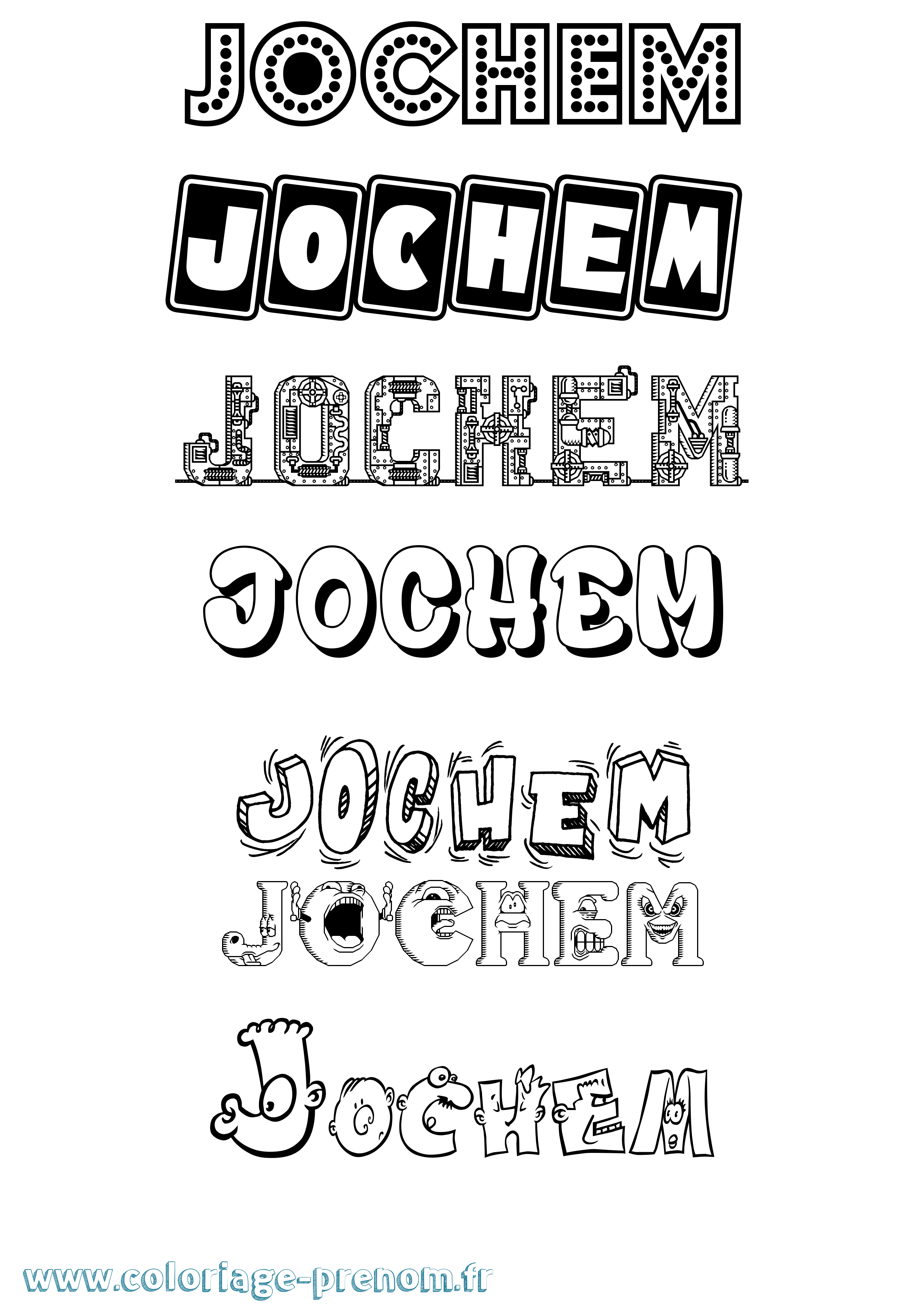 Coloriage Jochem Fun Coloriage prénom Jochem Fun