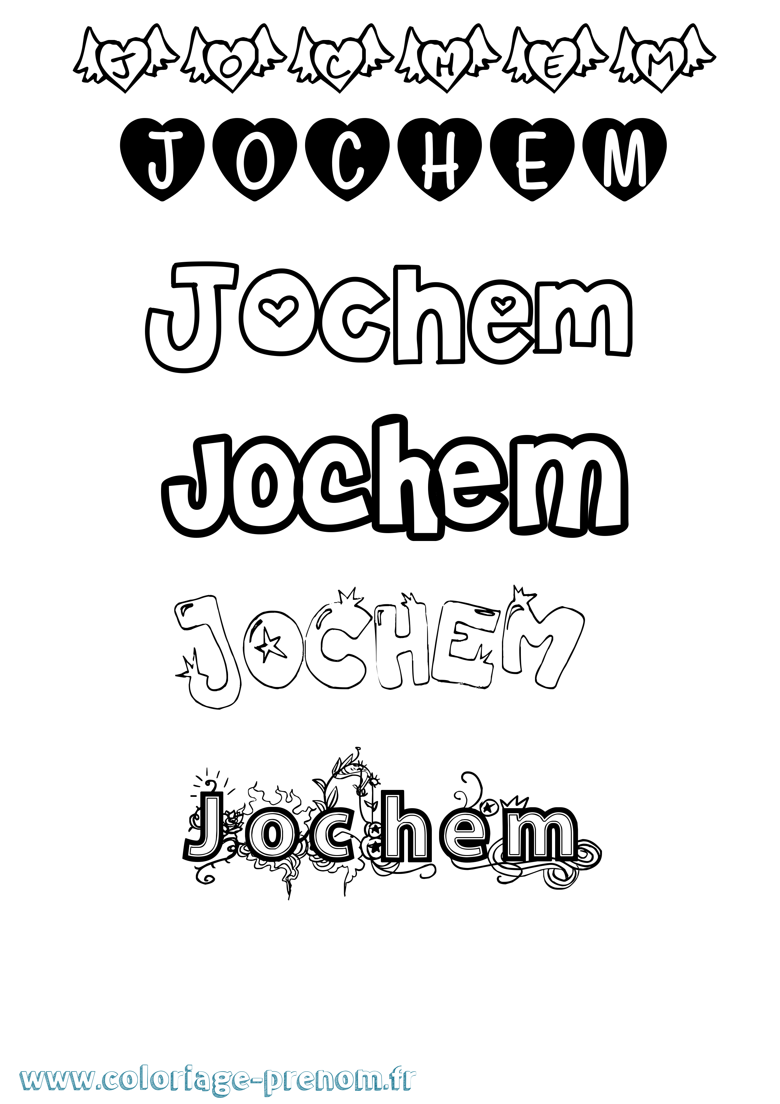 Coloriage Jochem Girly Coloriage prénom Jochem Girly