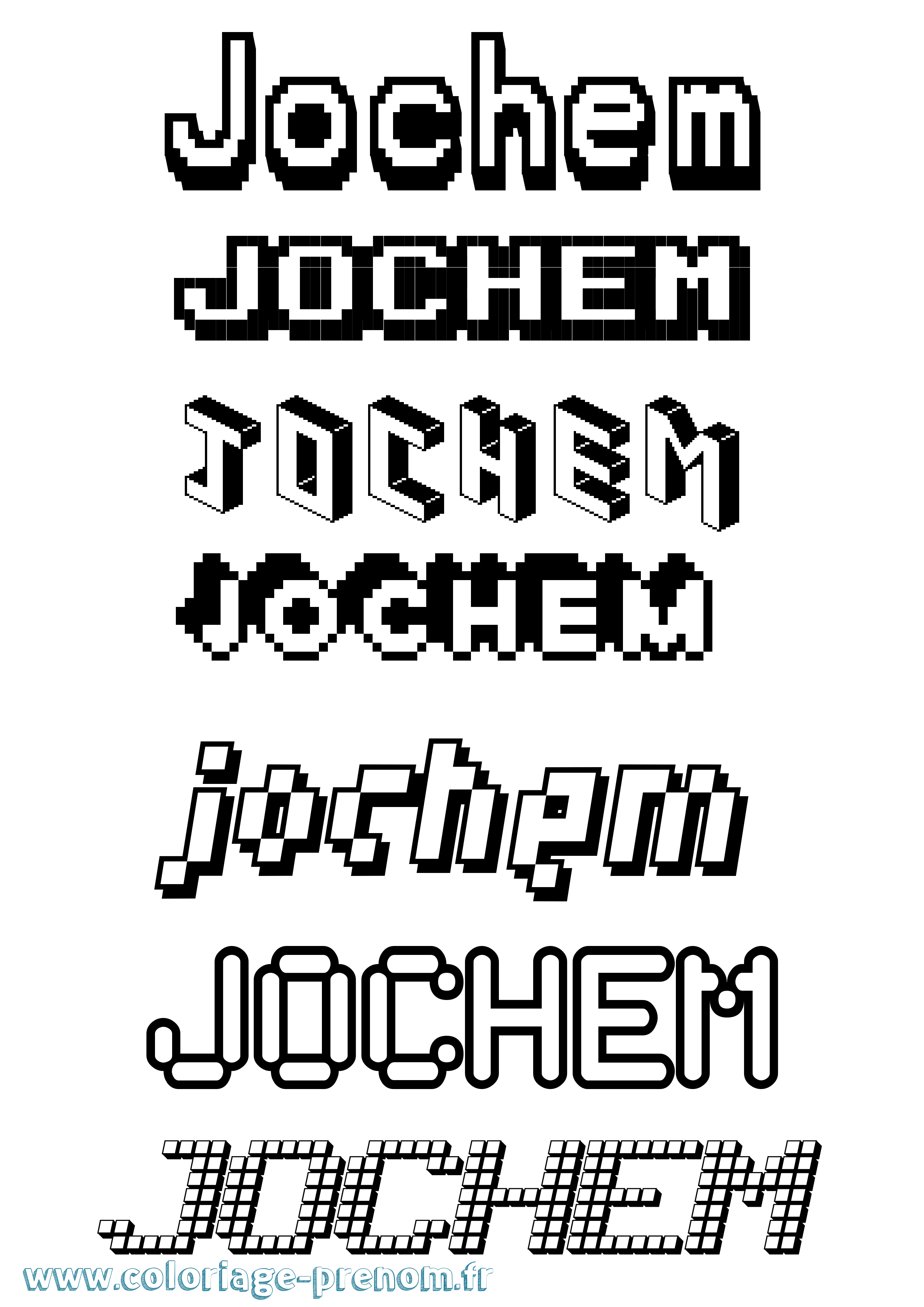 Coloriage Jochem Pixel Coloriage prénom Jochem Pixel