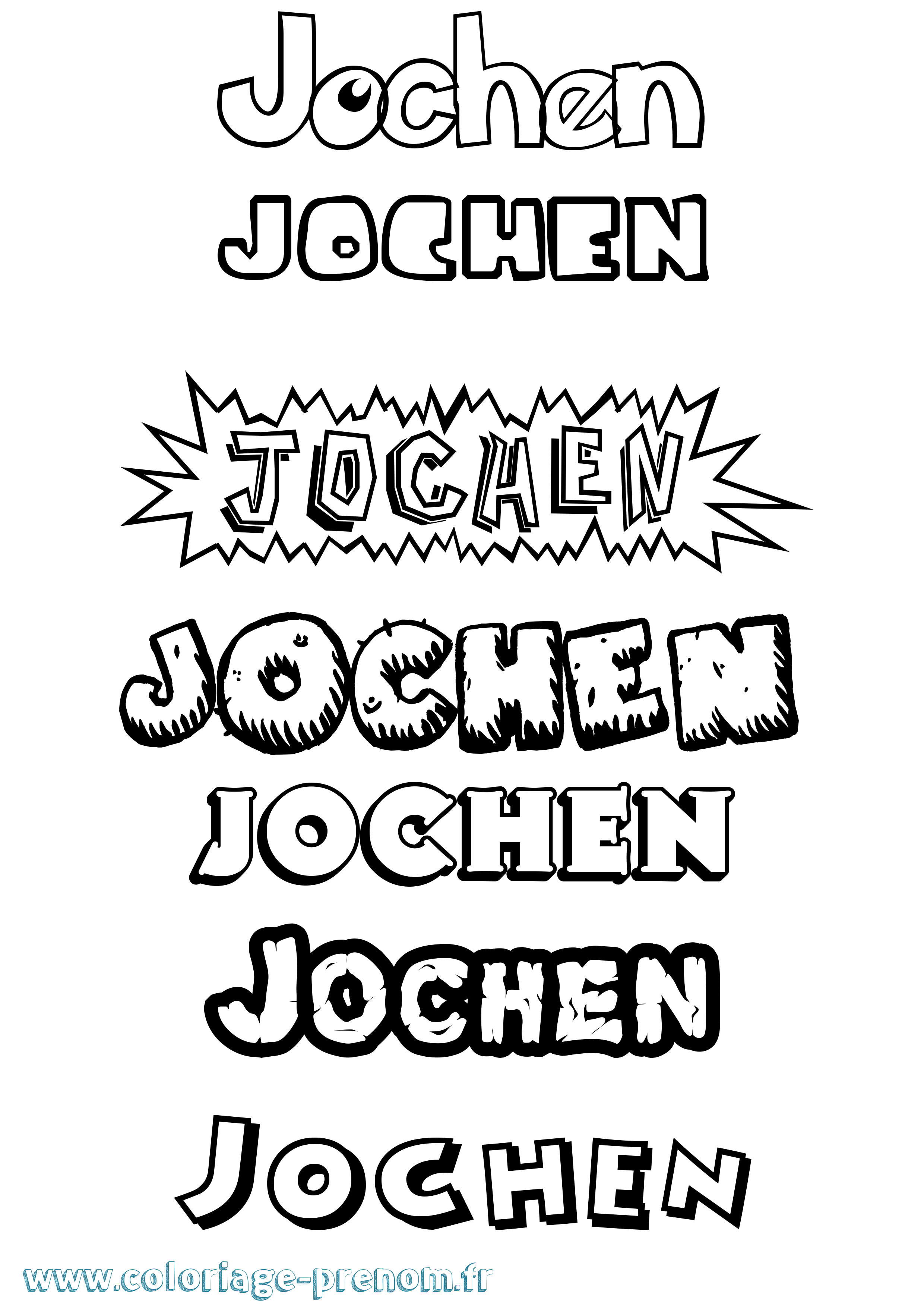 Coloriage Jochen Dessin Animé Coloriage prénom Jochen Dessin Animé