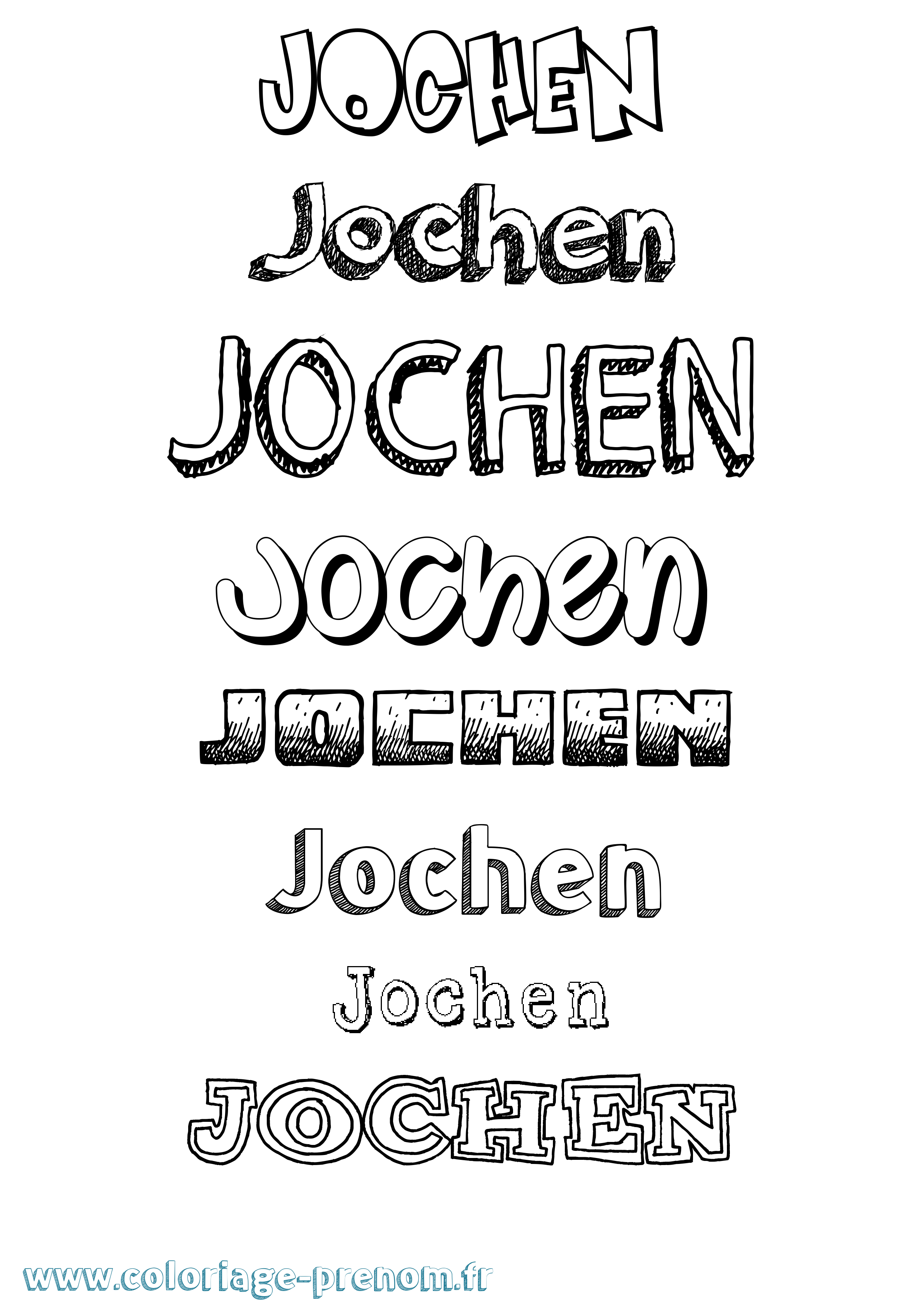 Coloriage Jochen Dessiné Coloriage prénom Jochen Dessiné