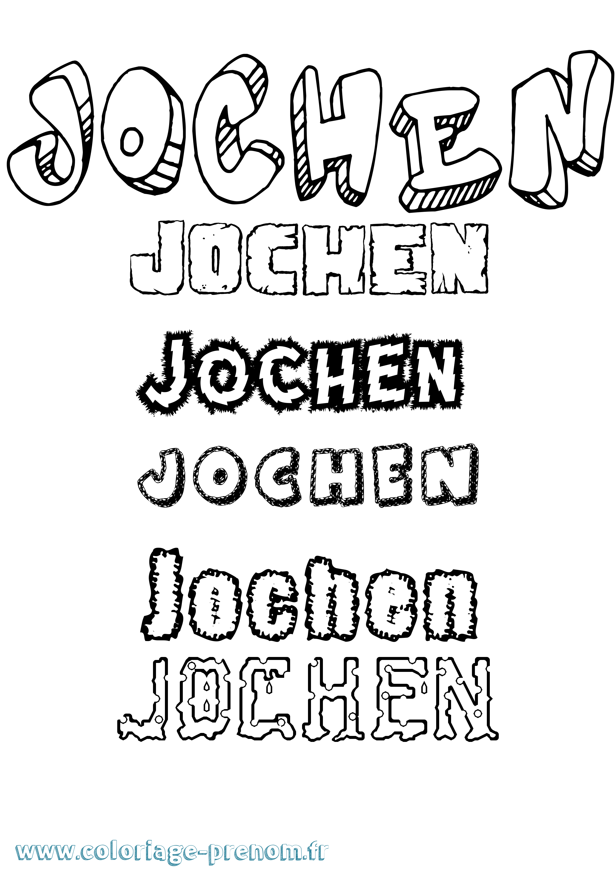 Coloriage Jochen Destructuré Coloriage prénom Jochen Destructuré