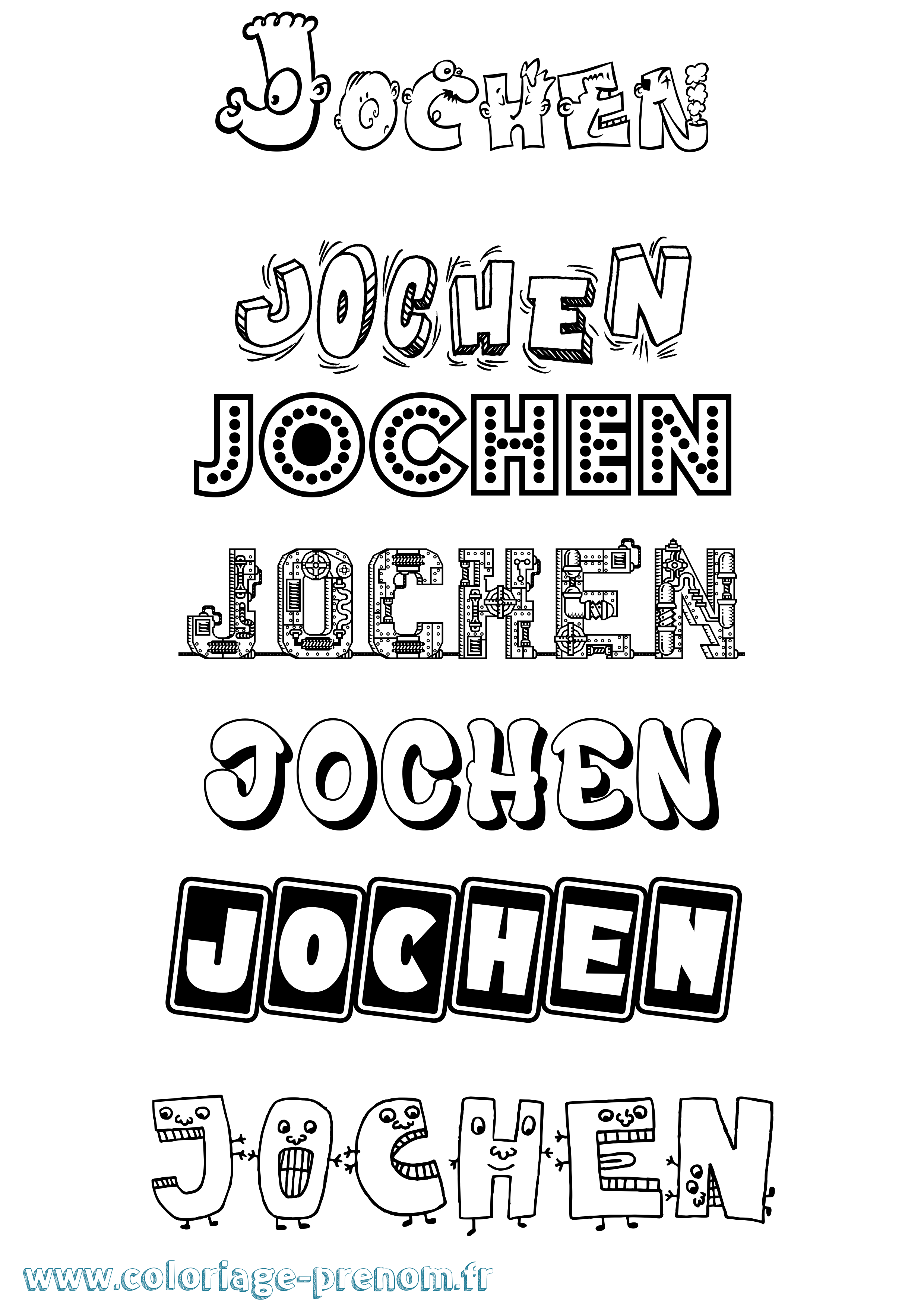 Coloriage Jochen Fun Coloriage prénom Jochen Fun