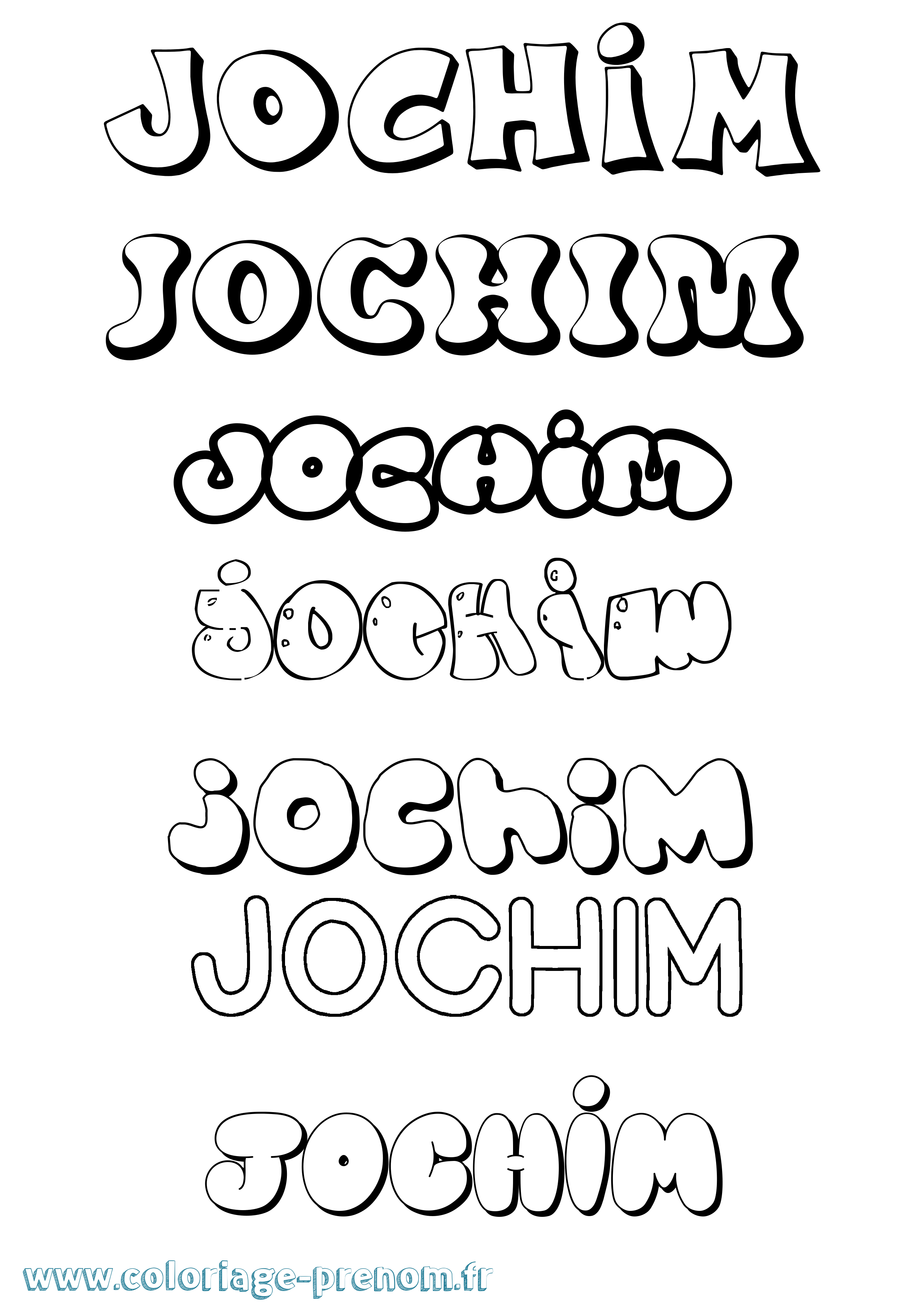 Coloriage prénom Jochim Bubble