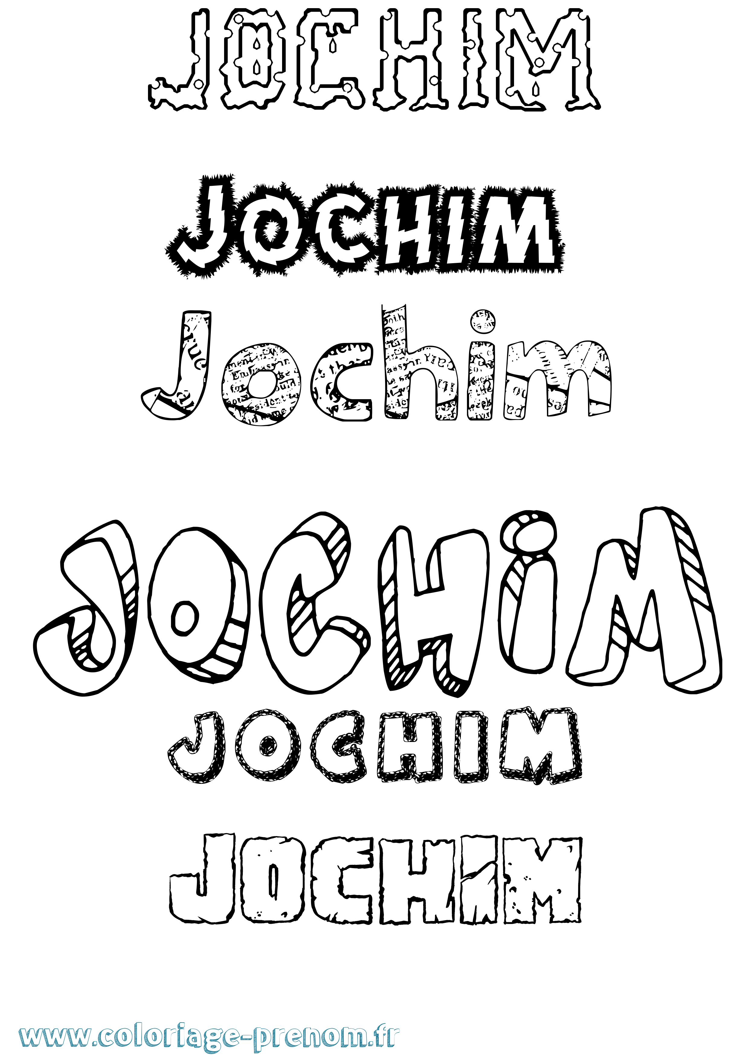 Coloriage prénom Jochim Destructuré