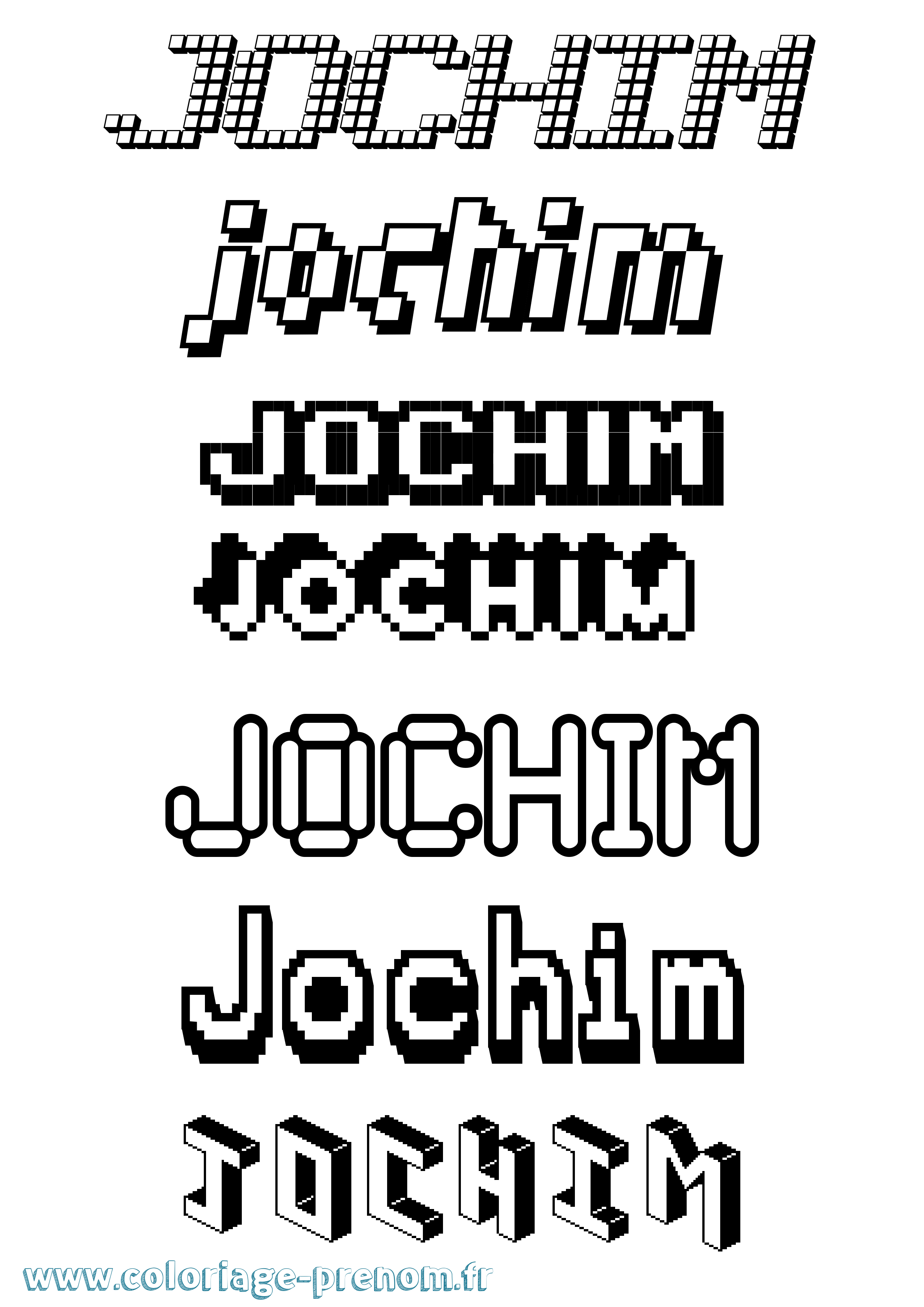 Coloriage prénom Jochim Pixel