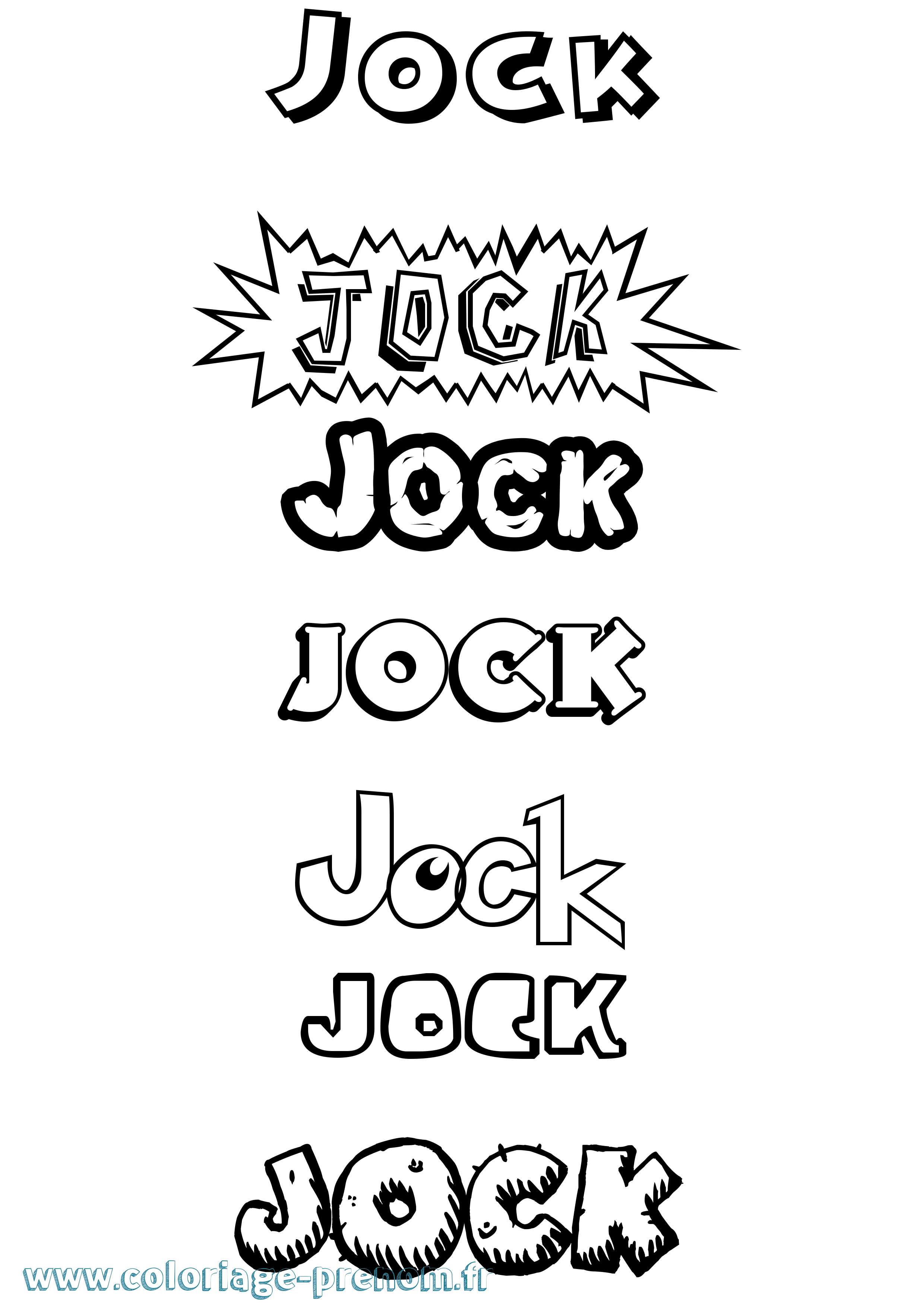 Coloriage prénom Jock Dessin Animé