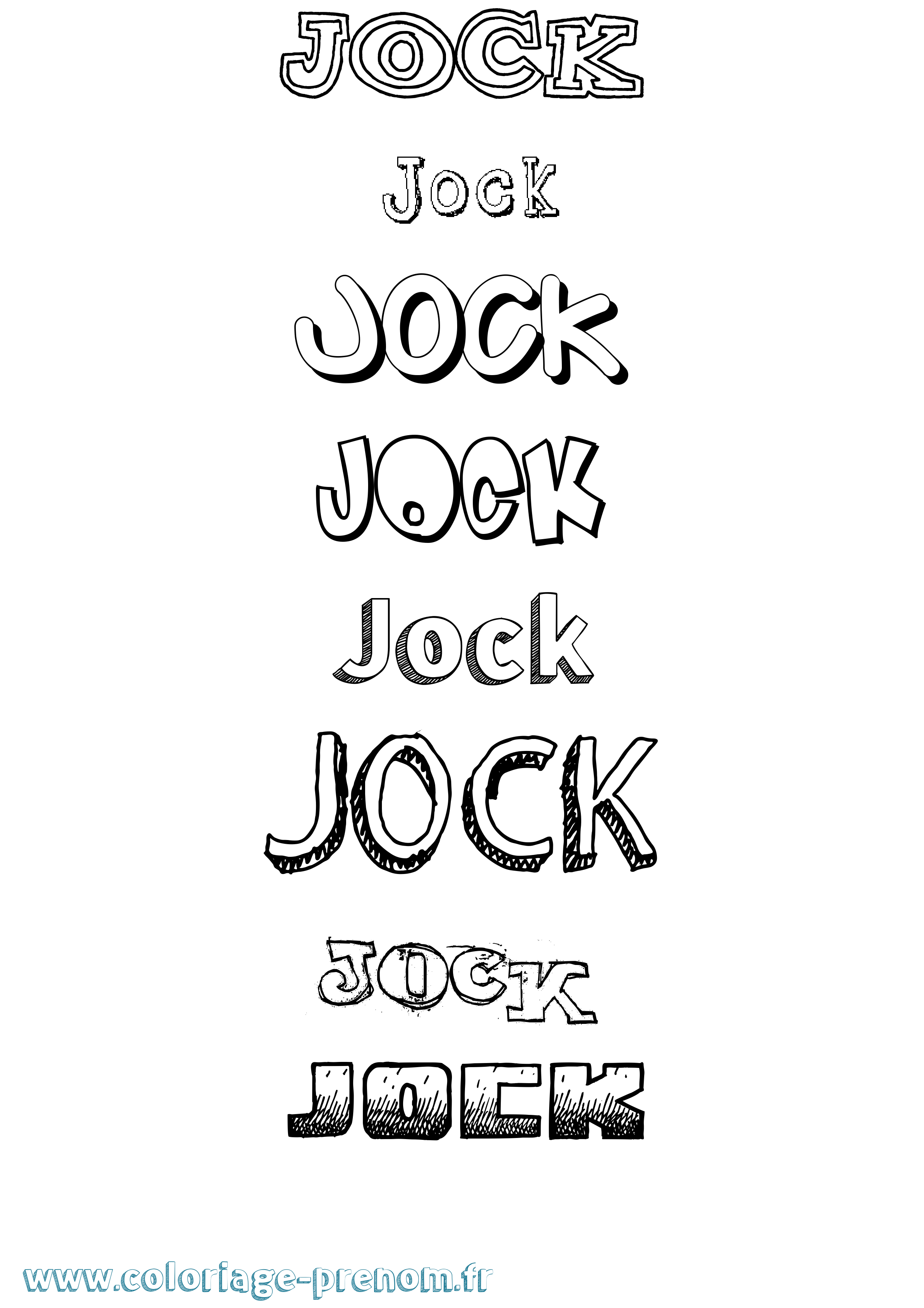 Coloriage prénom Jock Dessiné