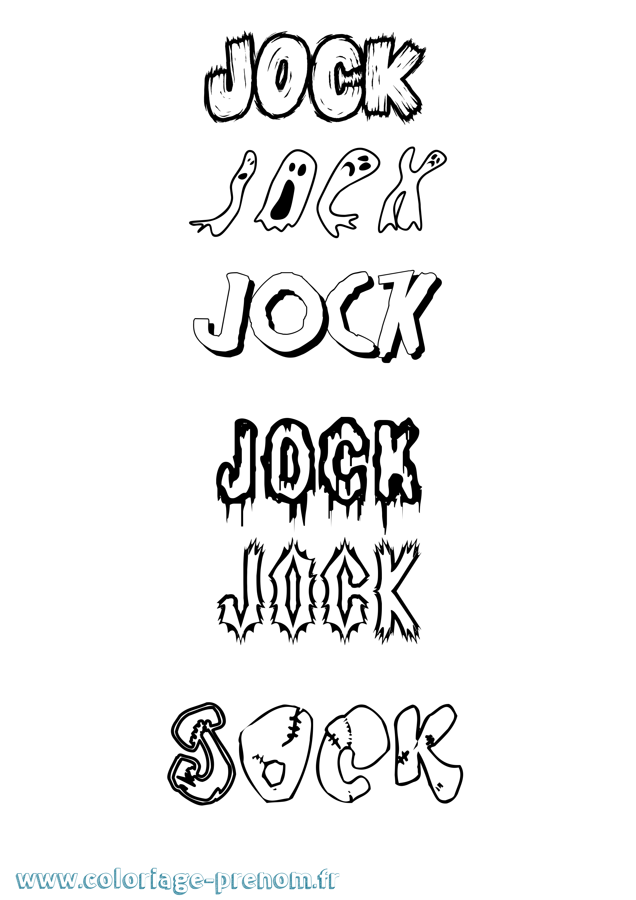 Coloriage prénom Jock Frisson