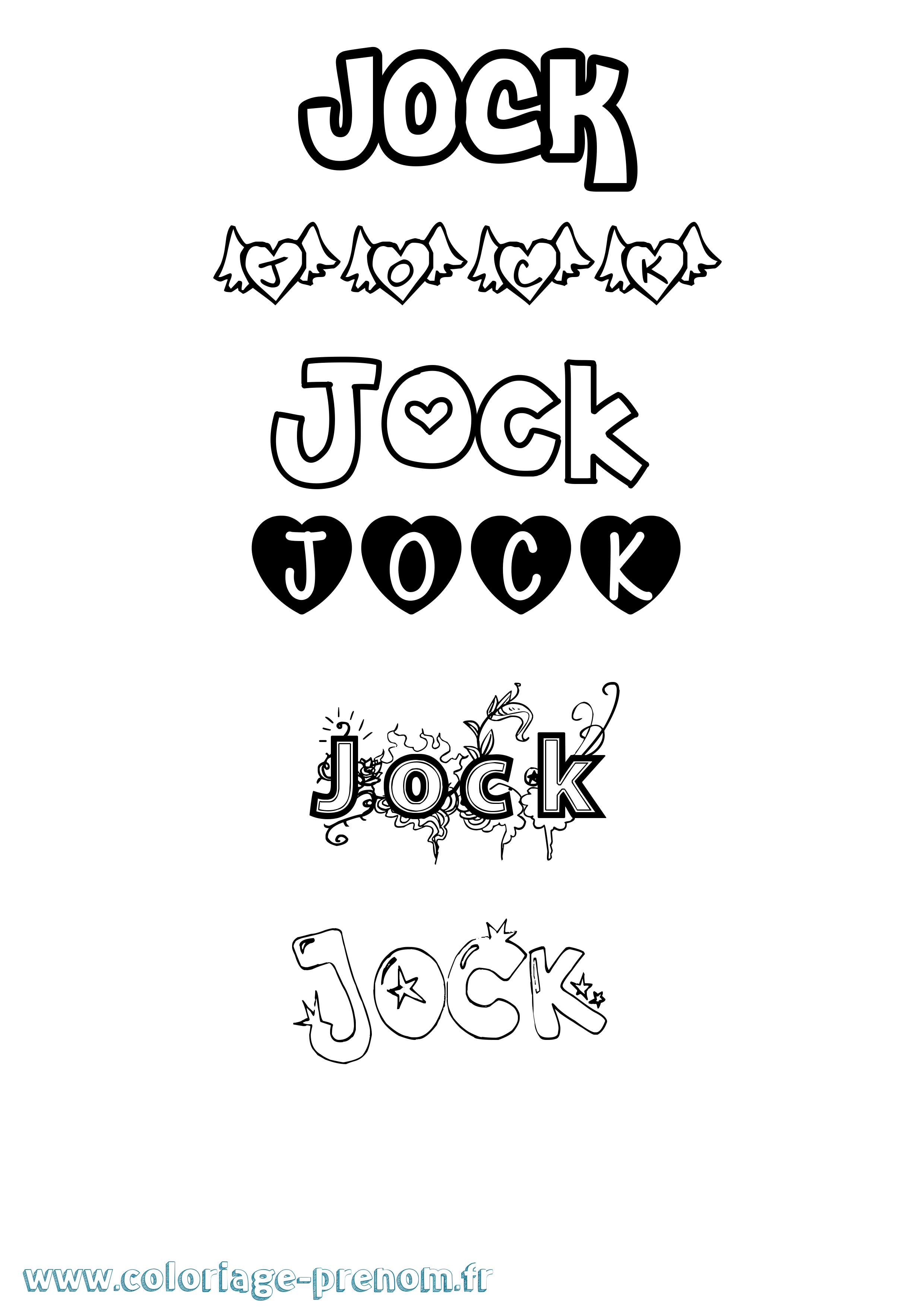 Coloriage prénom Jock Girly