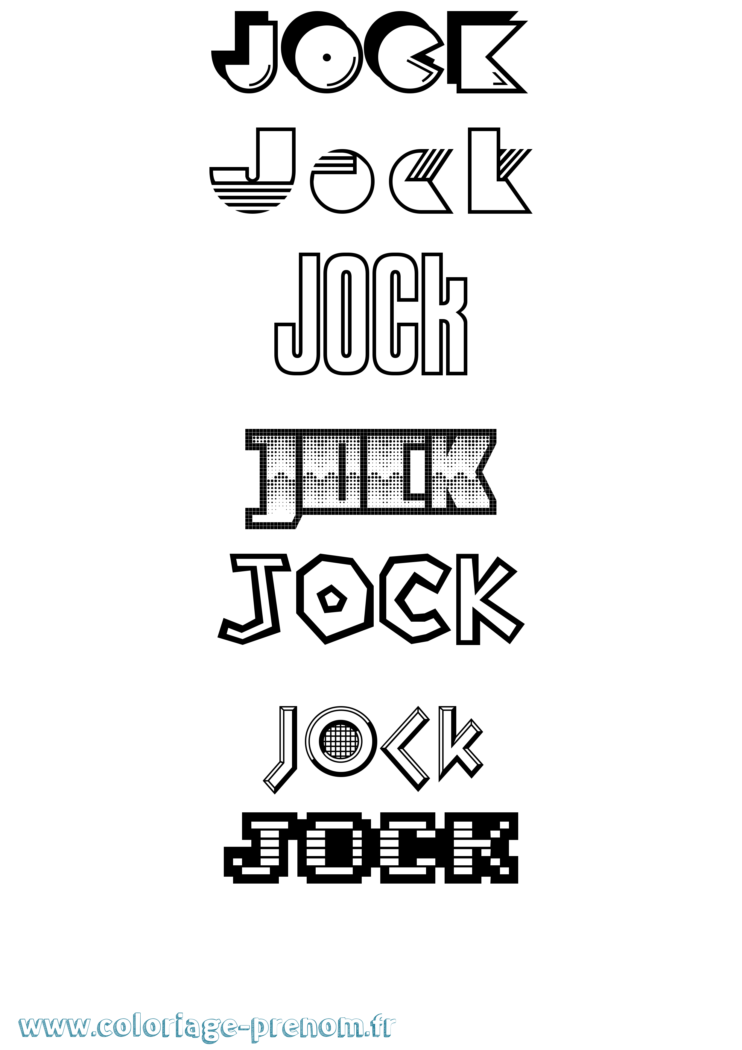 Coloriage prénom Jock Jeux Vidéos