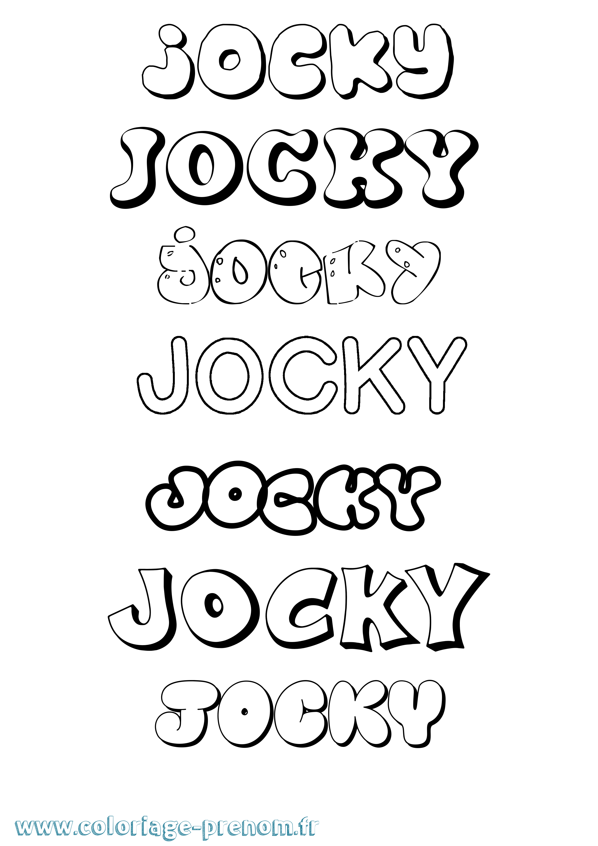 Coloriage prénom Jocky Bubble
