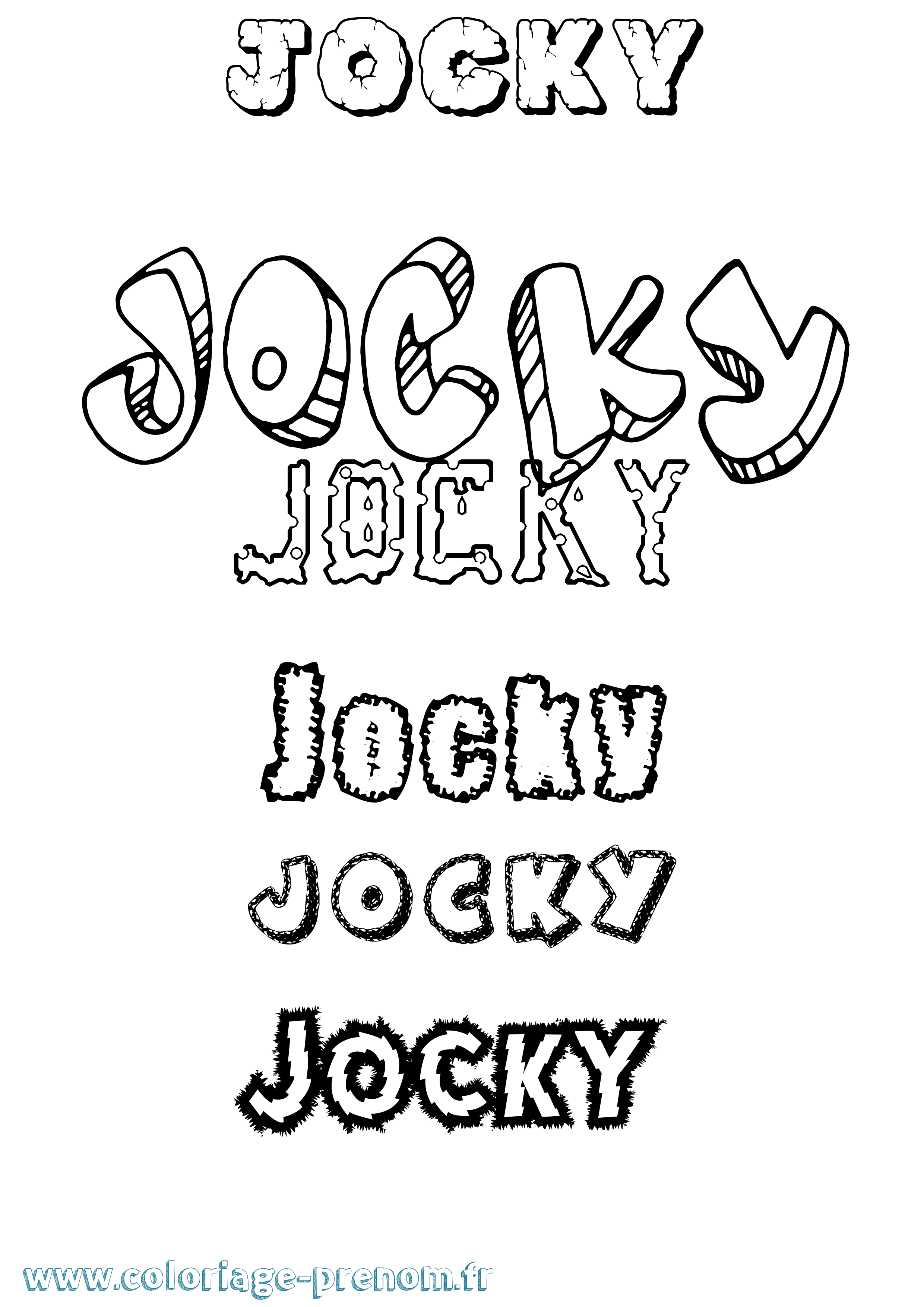 Coloriage prénom Jocky Destructuré