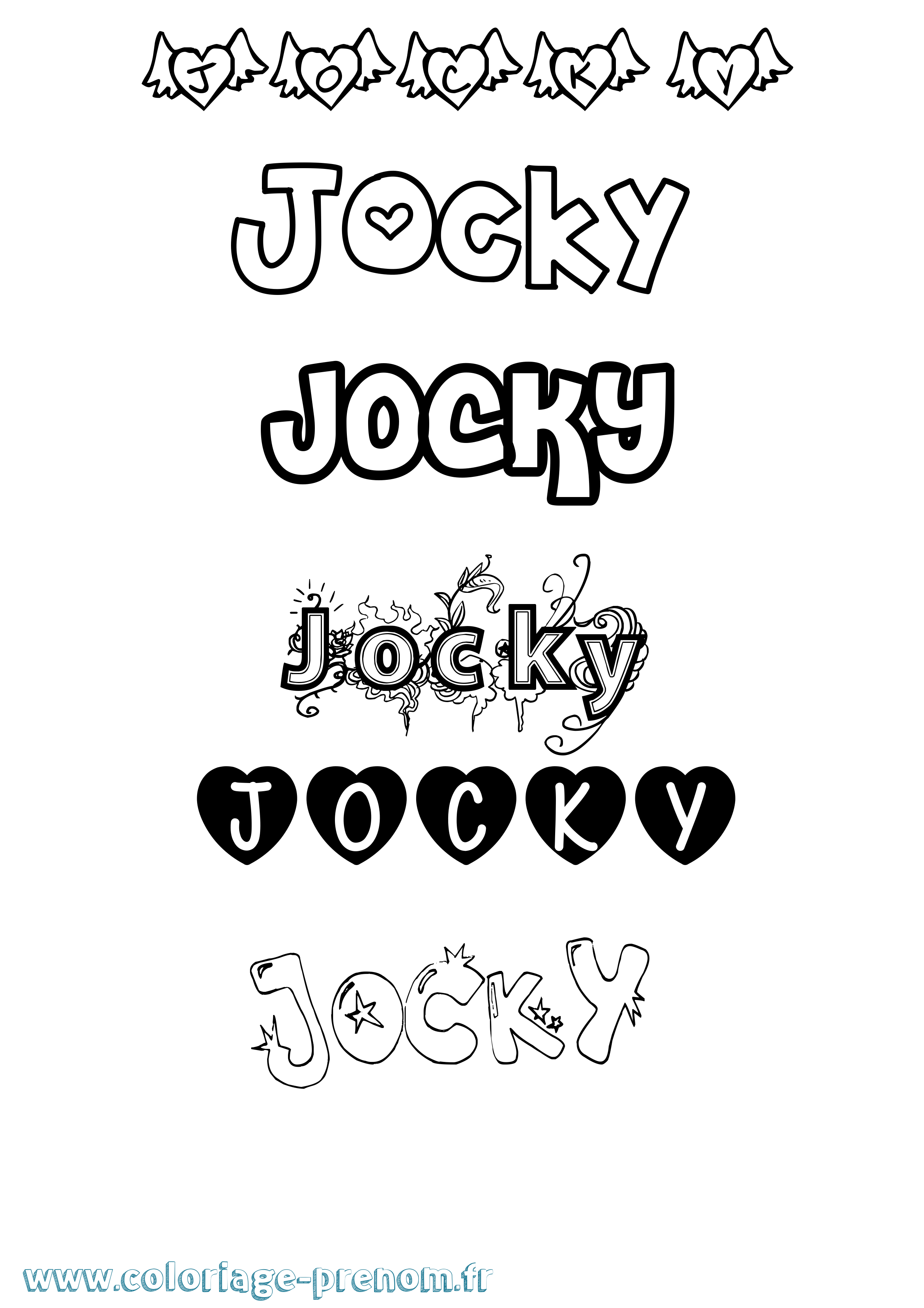 Coloriage prénom Jocky Girly