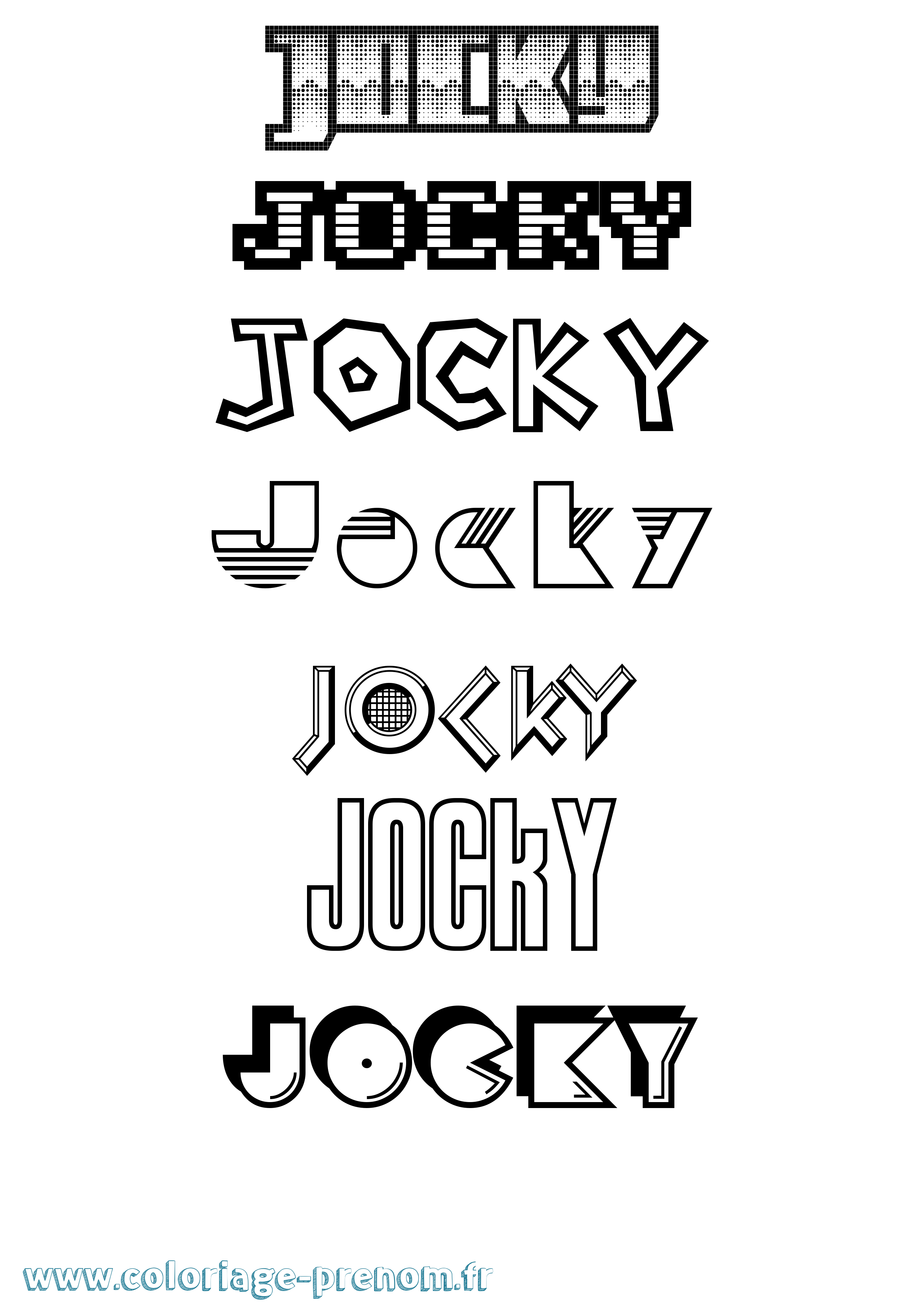 Coloriage prénom Jocky Jeux Vidéos