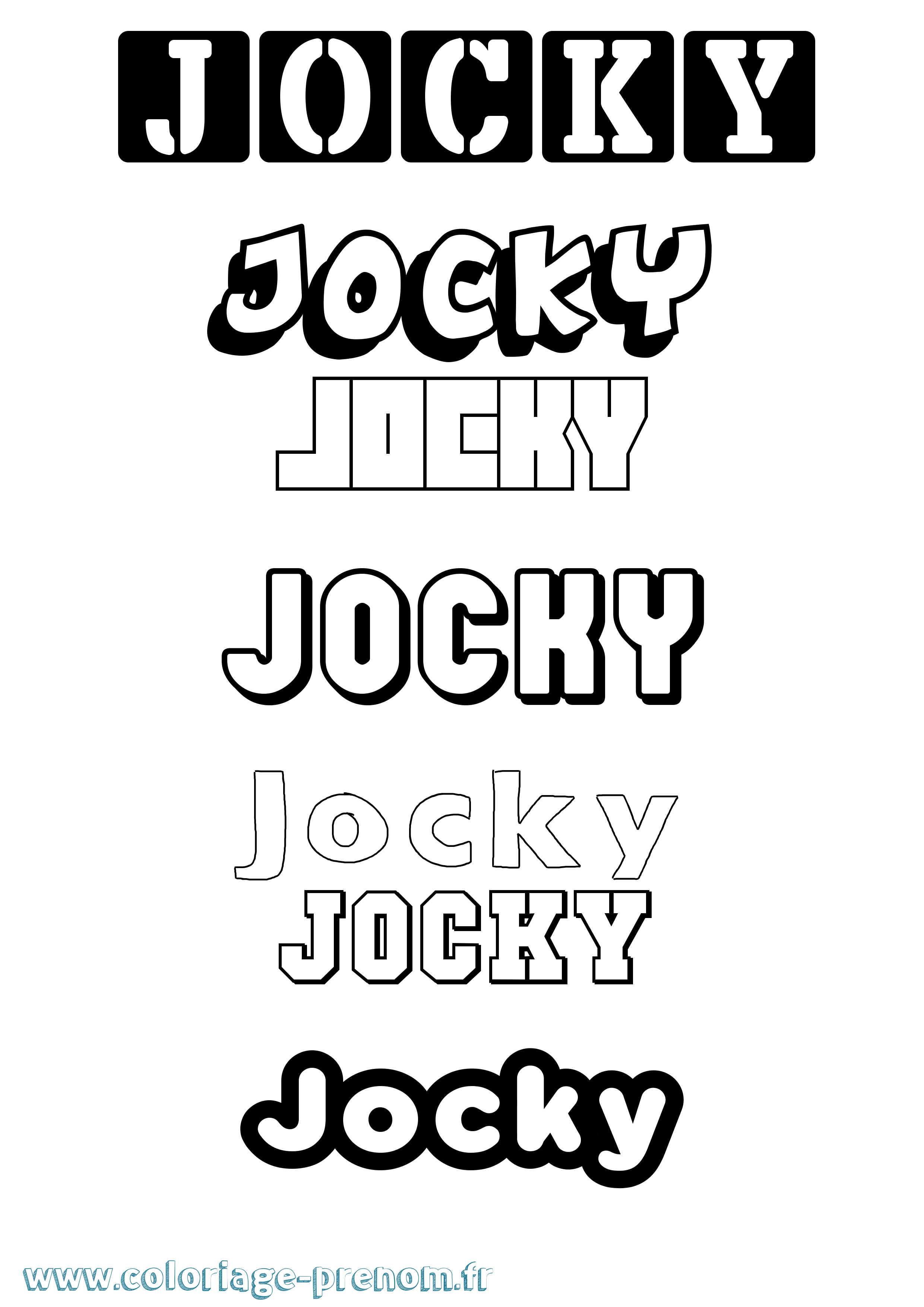 Coloriage prénom Jocky Simple