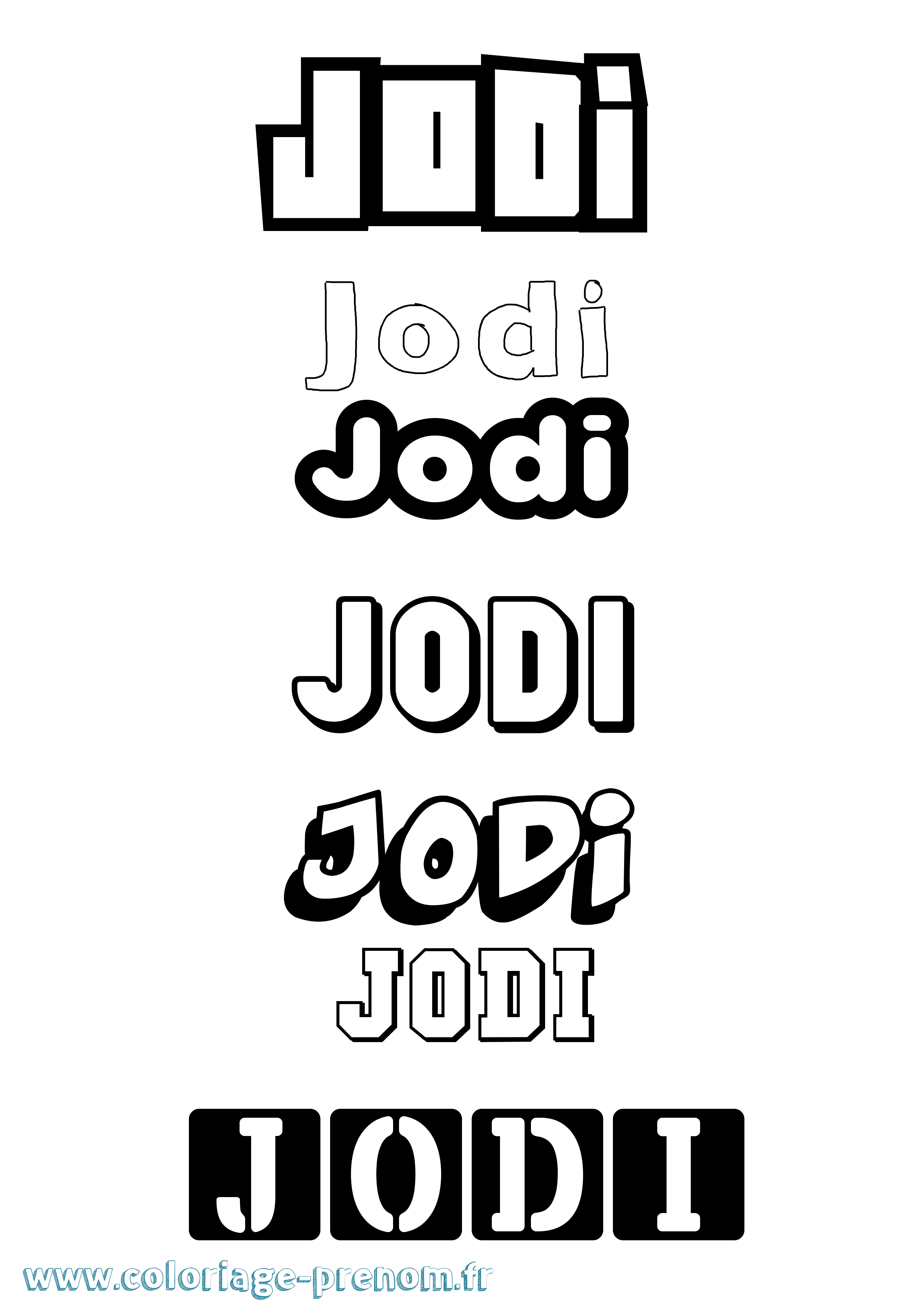Coloriage prénom Jodi Simple