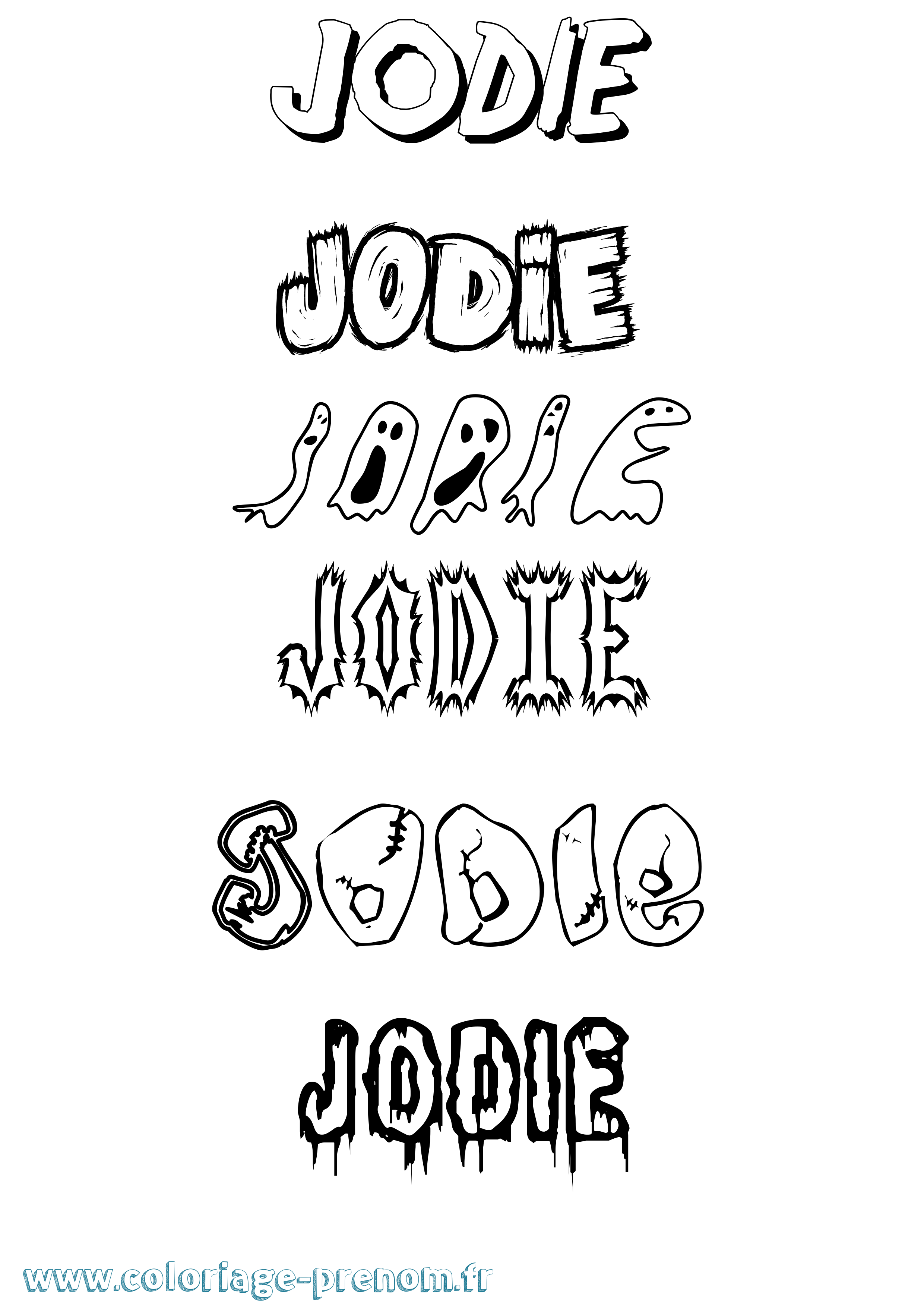 Coloriage prénom Jodie Frisson